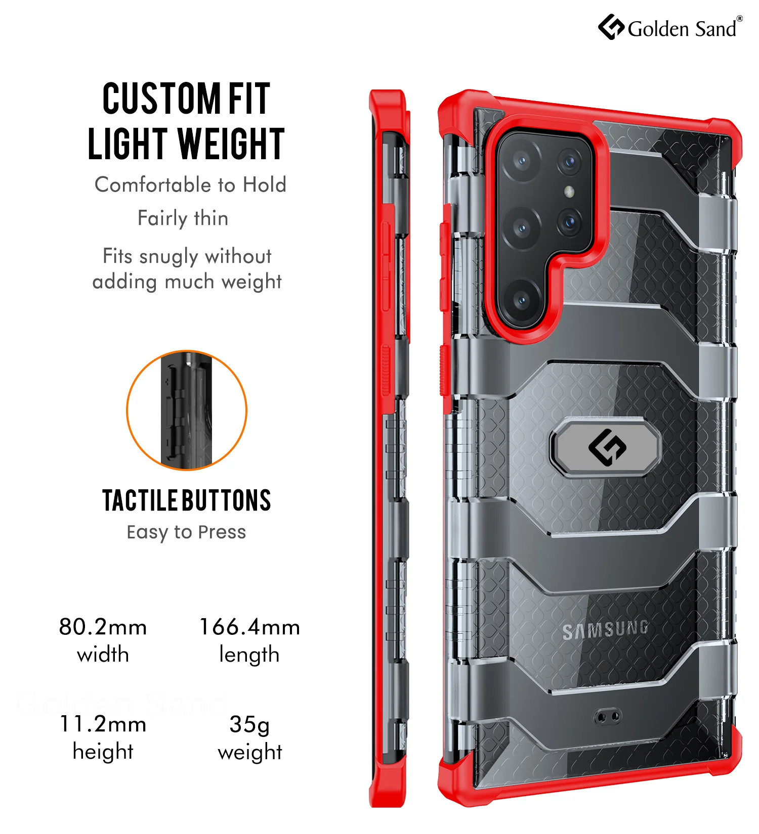 Samsung Galaxy S22 Ultra 5G (6.8 inch) Back Cover | Explorer Series, Tangy Red - Image 5