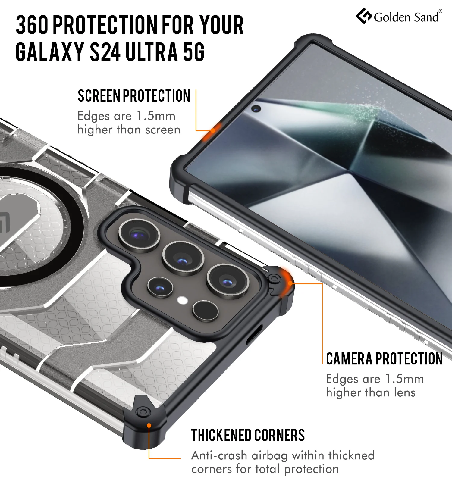 Samsung Galaxy S24 Ultra 5G (6.8 inch) Back Cover | Explorer Series, [Magsafe Compatible], Black - Image 3