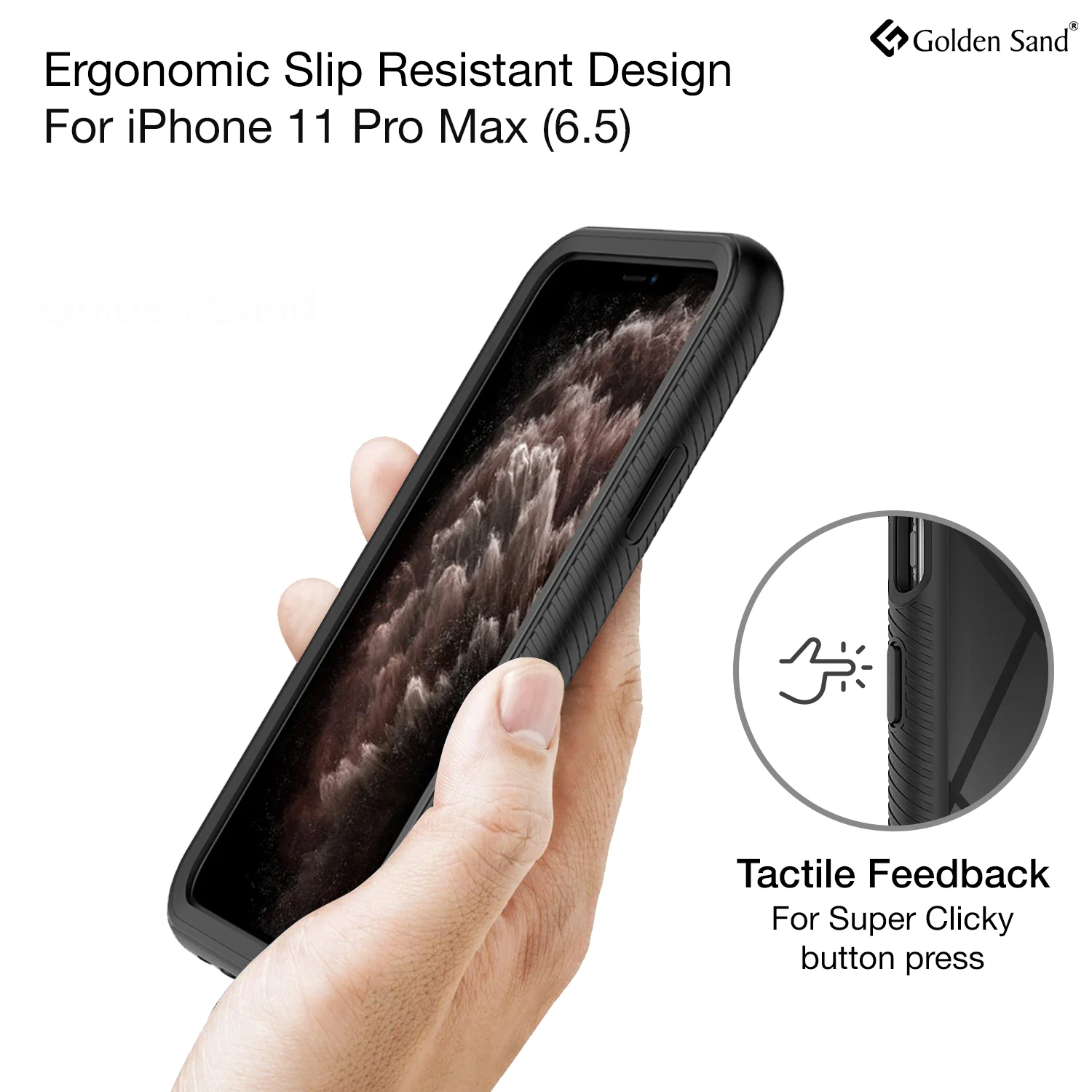Full Body Pro Series Dual Layer Transparent Hybrid Back Cover for Apple iPhone 11 Pro Max 6.5 inch, Black - Image 4