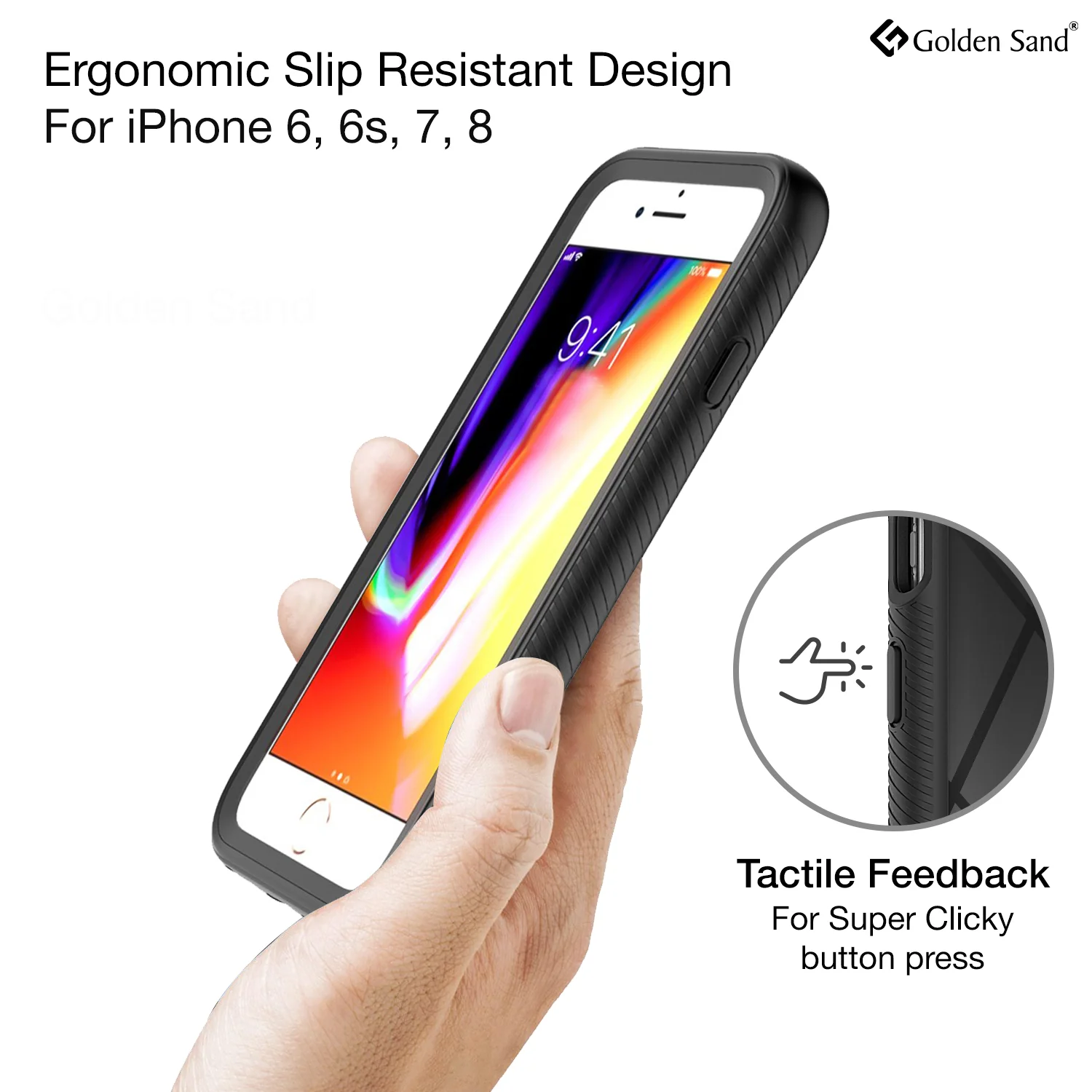 Full Body Pro Series Dual Layer Transparent Hybrid Back Cover for Apple iPhone SE 3, Apple iPhone 6, 6S, 7, 8, SE 2020 4.7 inch, Black - Image 4