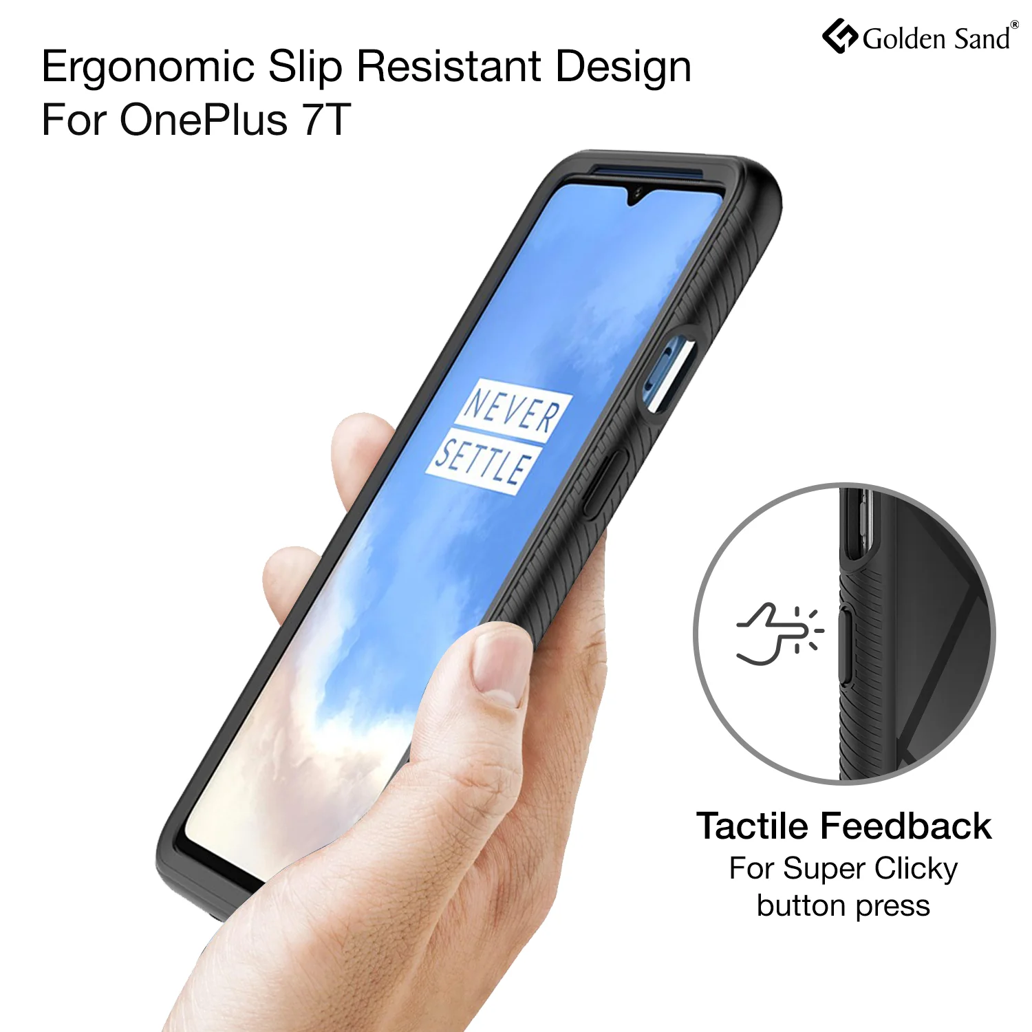 Full Body Pro Series Dual Layer Transparent Hybrid Back Cover for One Plus 7T 6.5 inch, Black - Image 4