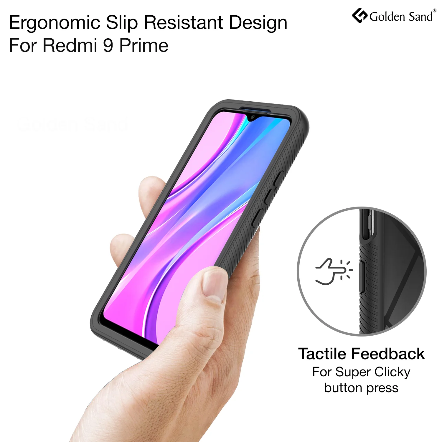 Full Body Pro Series Dual Layer Transparent Hybrid Back Cover for Poco M2 Reloaded, Xiaomi Redmi 9 Prime, Poco M2, Black - Image 4