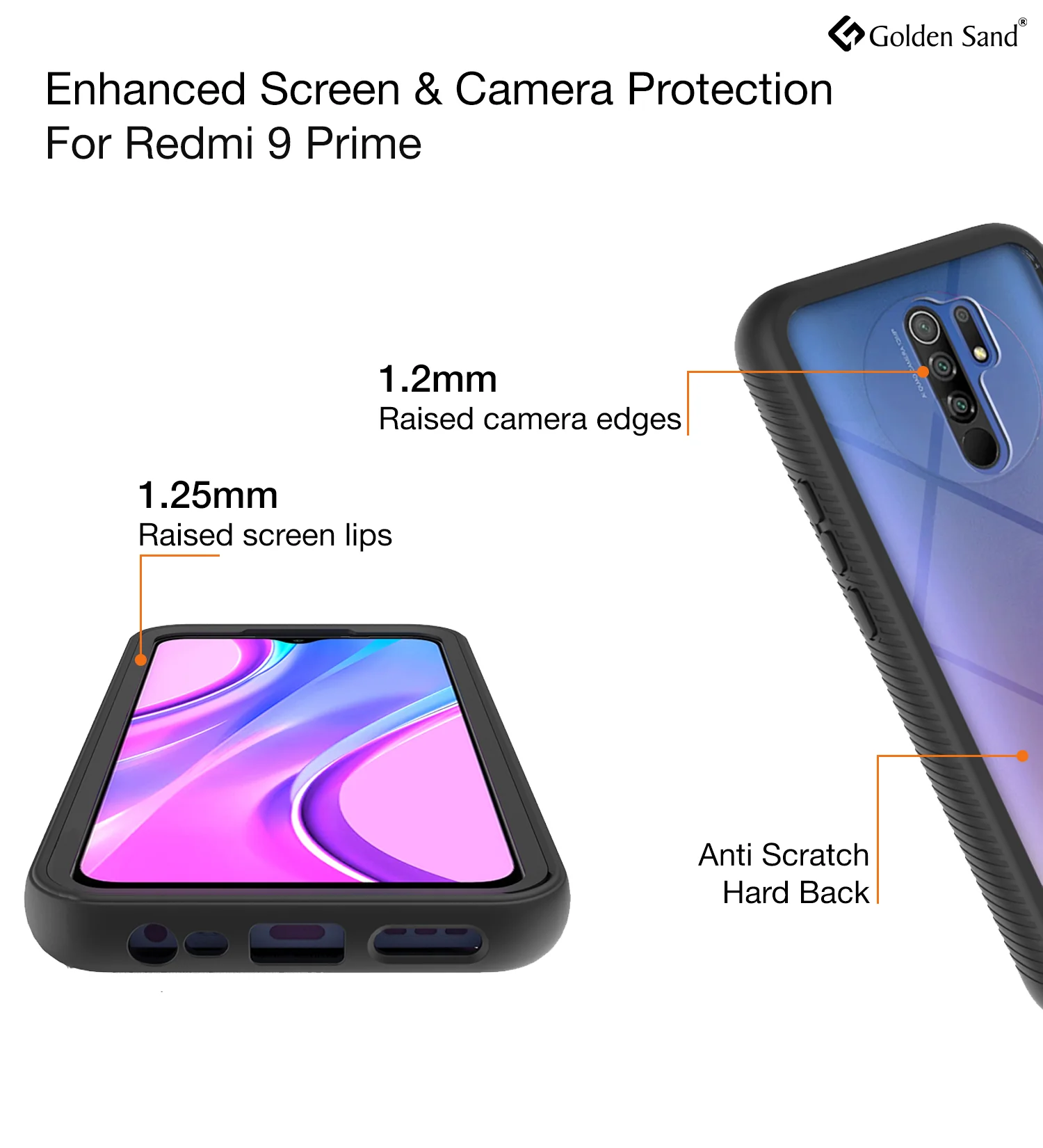 Full Body Pro Series Dual Layer Transparent Hybrid Back Cover for Poco M2 Reloaded, Xiaomi Redmi 9 Prime, Poco M2, Black - Image 5