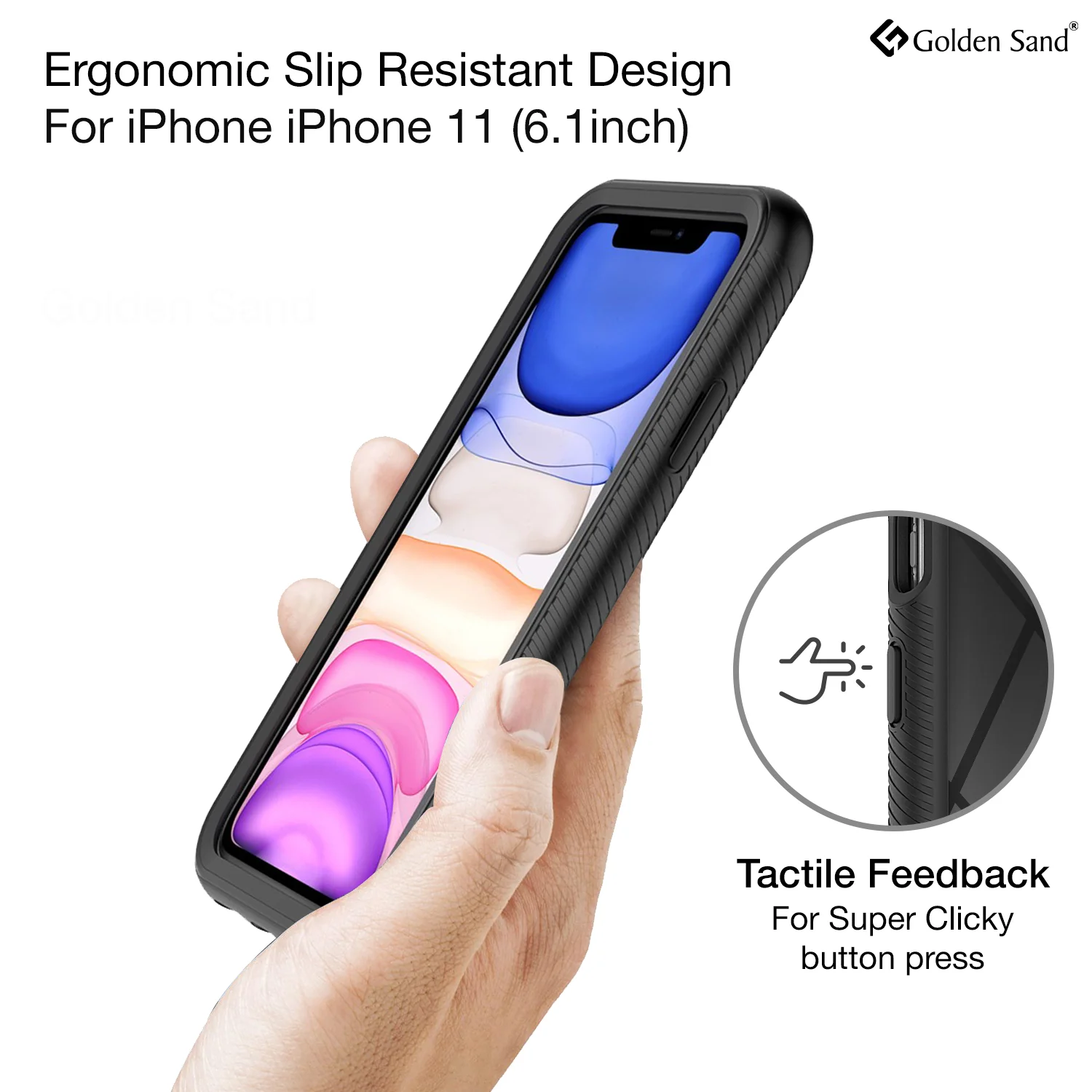 Full Body Pro Series Dual Layer Transparent Hybrid Back Cover for Apple iPhone 11 6.1 inch, Black - Image 4