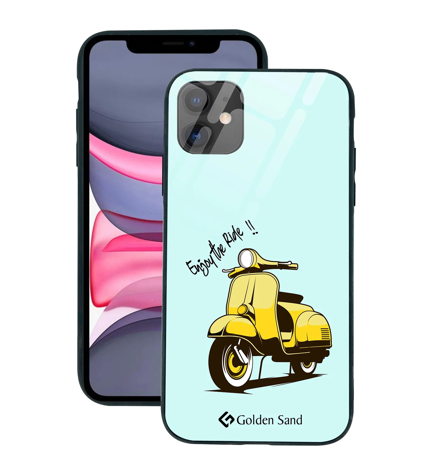 Golden Sand Slim Designer Glass Series For Apple iPhone 11 [Bike 2]