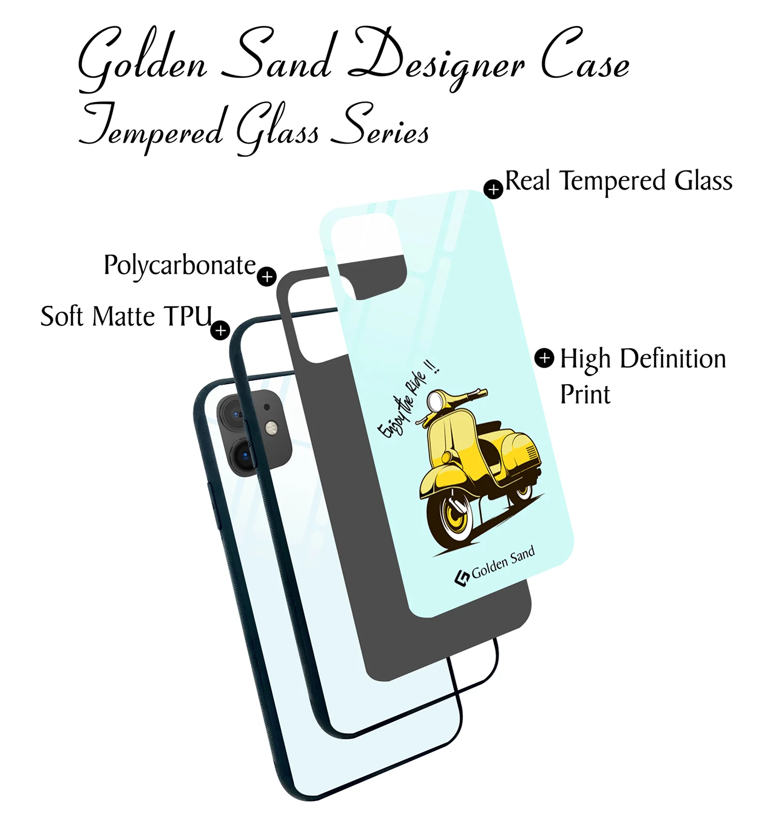 Golden Sand Slim Designer Glass Series For Apple iPhone 11 [Bike 2] - Image 3