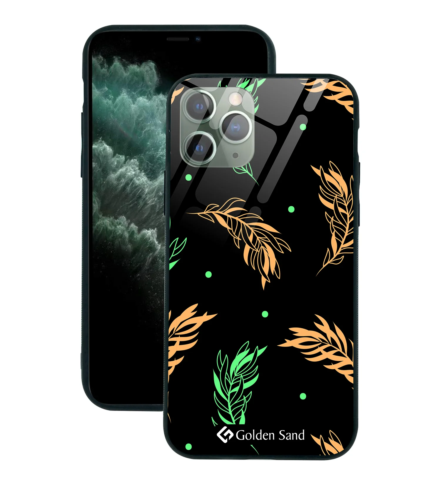 Golden Sand Slim Designer Glass Series For Apple iPhone 11 Pro [Leaves 2]