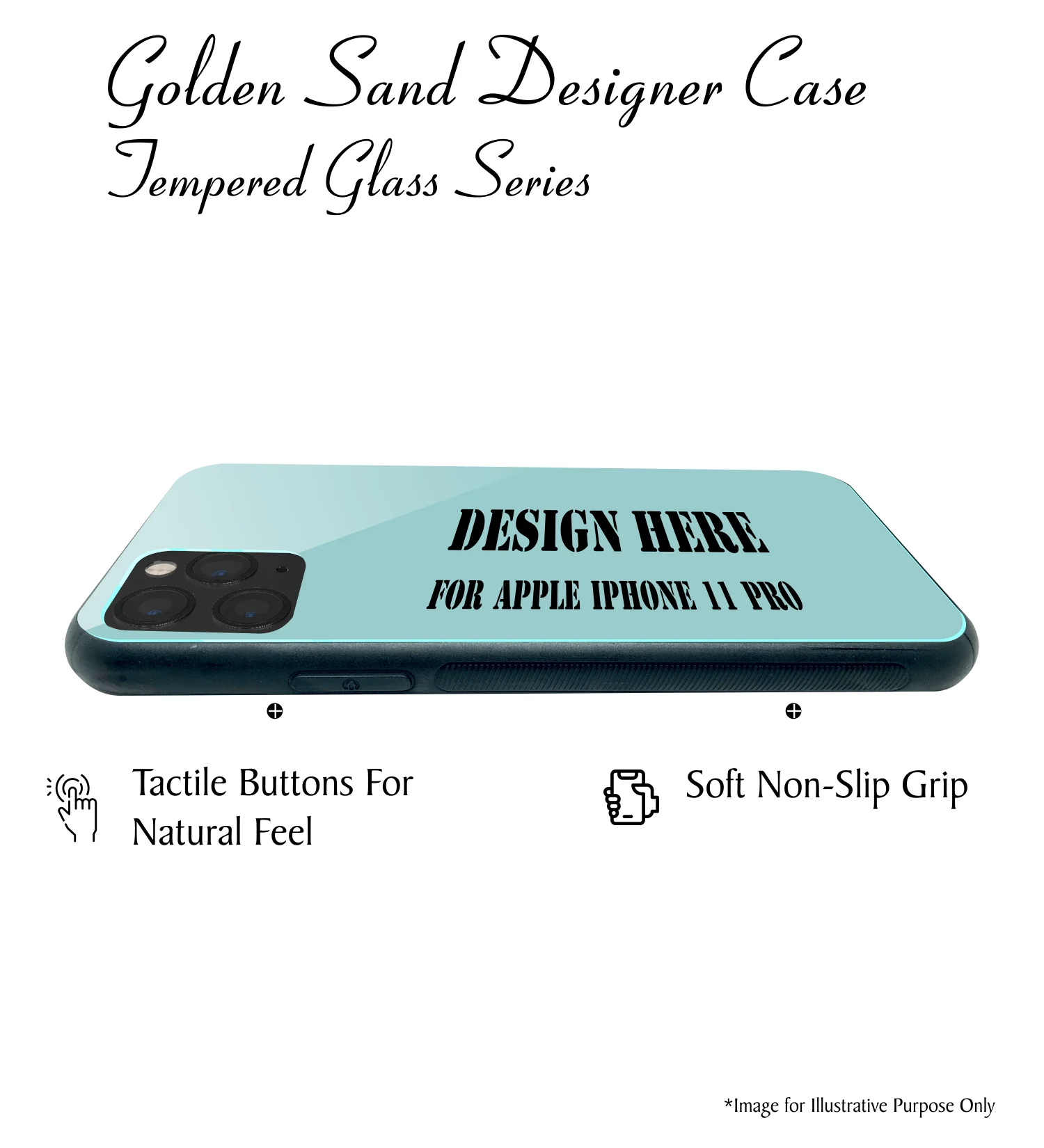Golden Sand Slim Designer Glass Series For Apple iPhone 11 Pro [Leaves 2] - Image 4