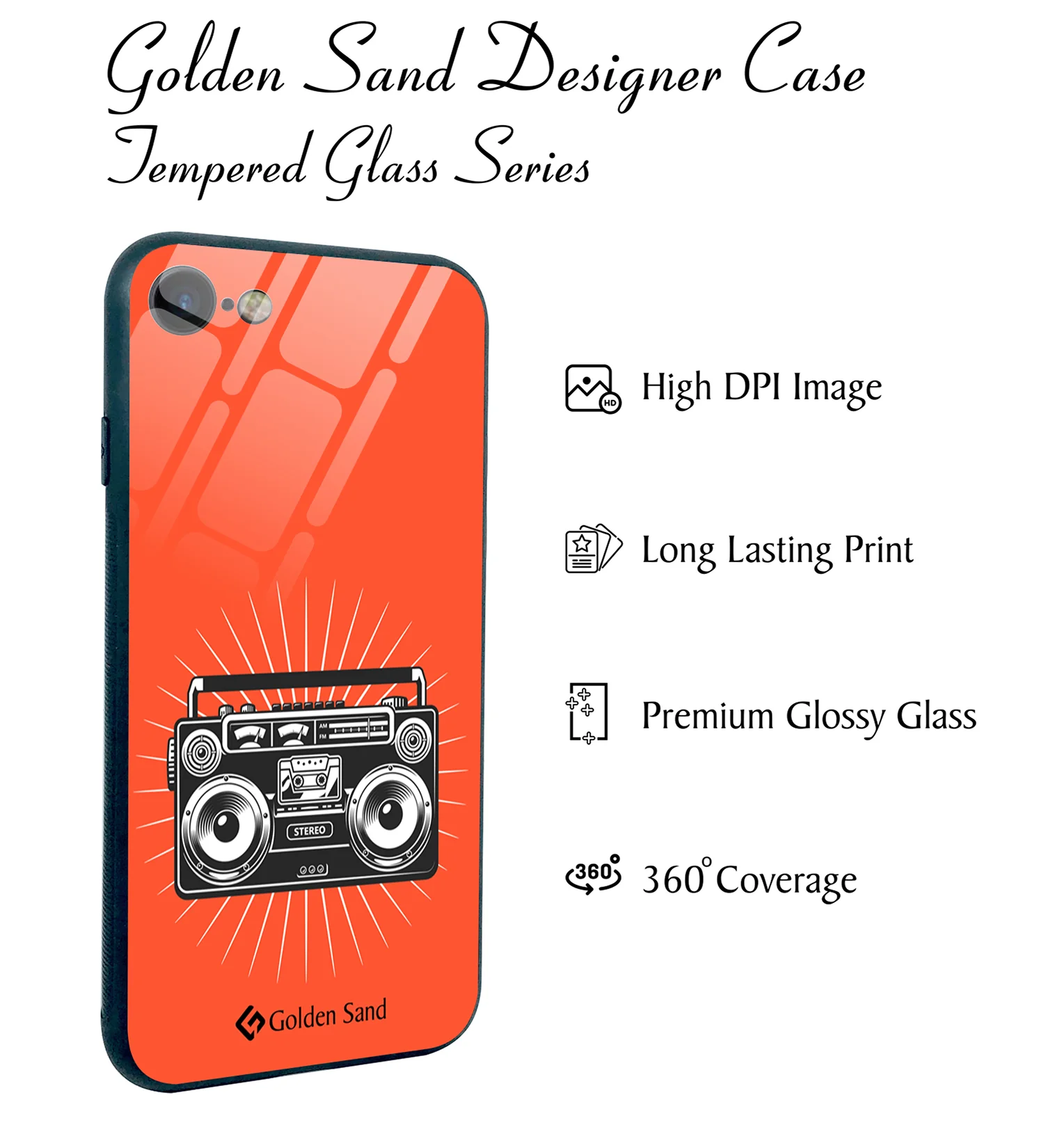 Golden Sand Slim Designer Glass Series For Apple iPhone SE 2020, iPhone 7, iPhone 8 [Radio 1] - Image 2