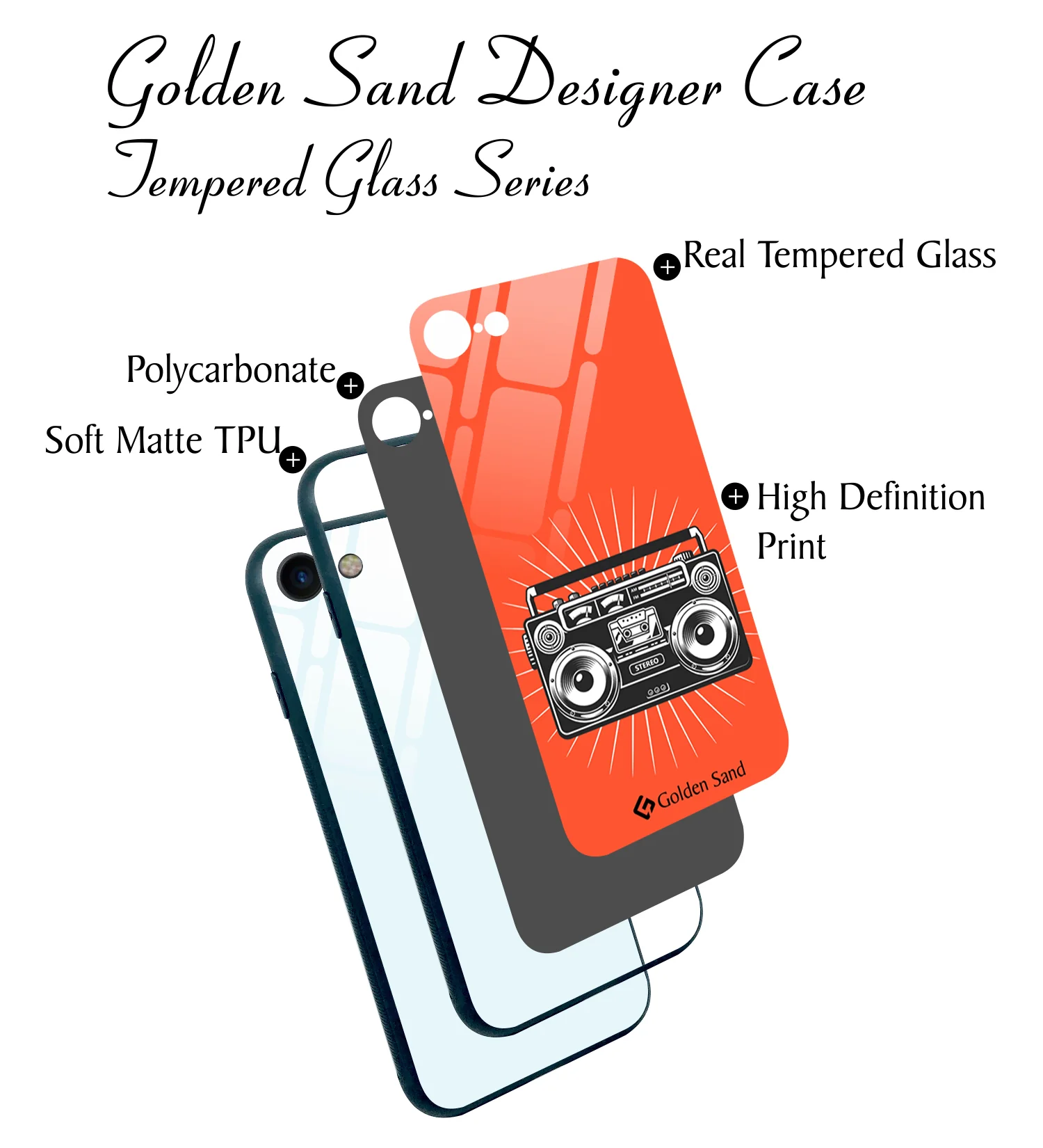 Golden Sand Slim Designer Glass Series For Apple iPhone SE 2020, iPhone 7, iPhone 8 [Radio 1] - Image 3