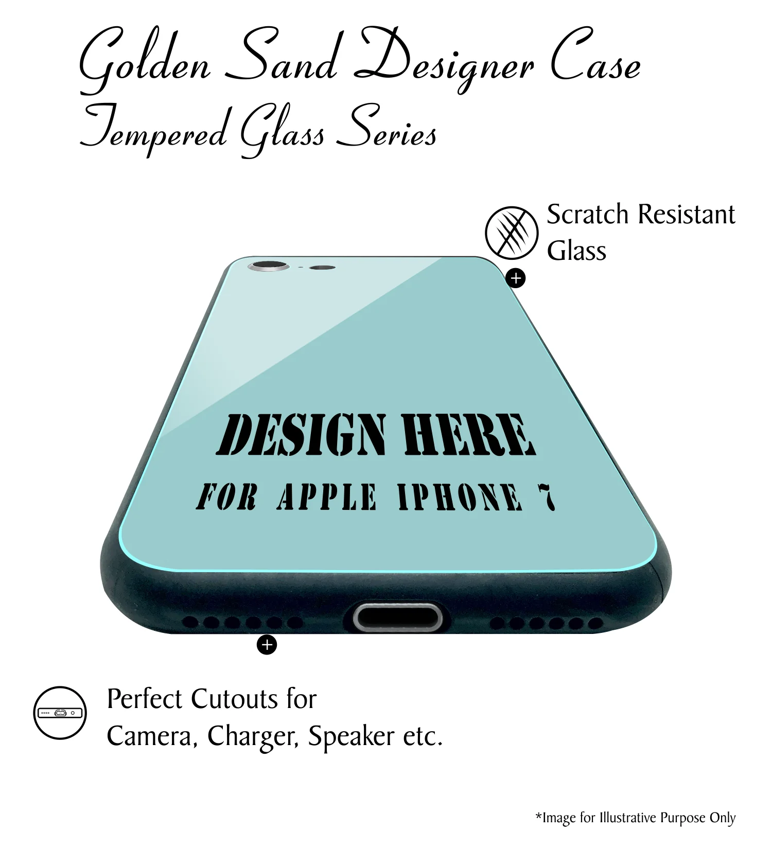 Golden Sand Slim Designer Glass Series For Apple iPhone SE 2020, iPhone 7, iPhone 8 [Zodiac 8] - Image 5