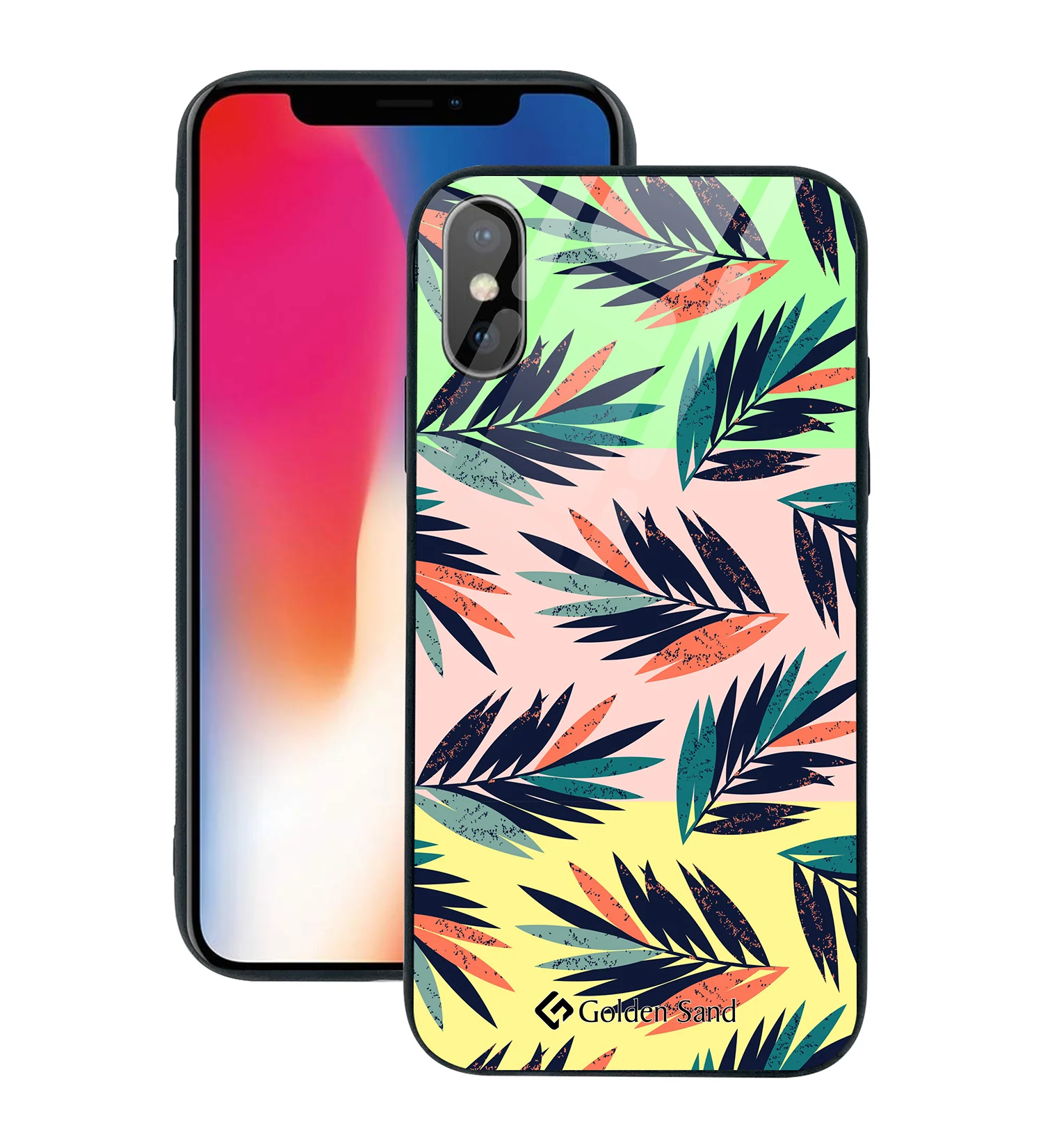 Golden Sand Slim Designer Glass Series For Apple iPhone X, Apple iPhone XS [Leaves 6]