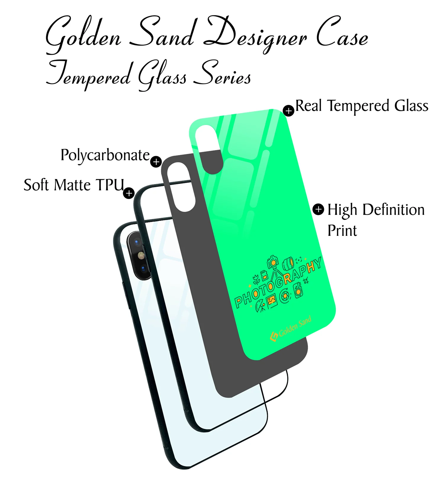 Golden Sand Slim Designer Glass Series For Apple iPhone X, Apple iPhone XS [Photography 1] - Image 3