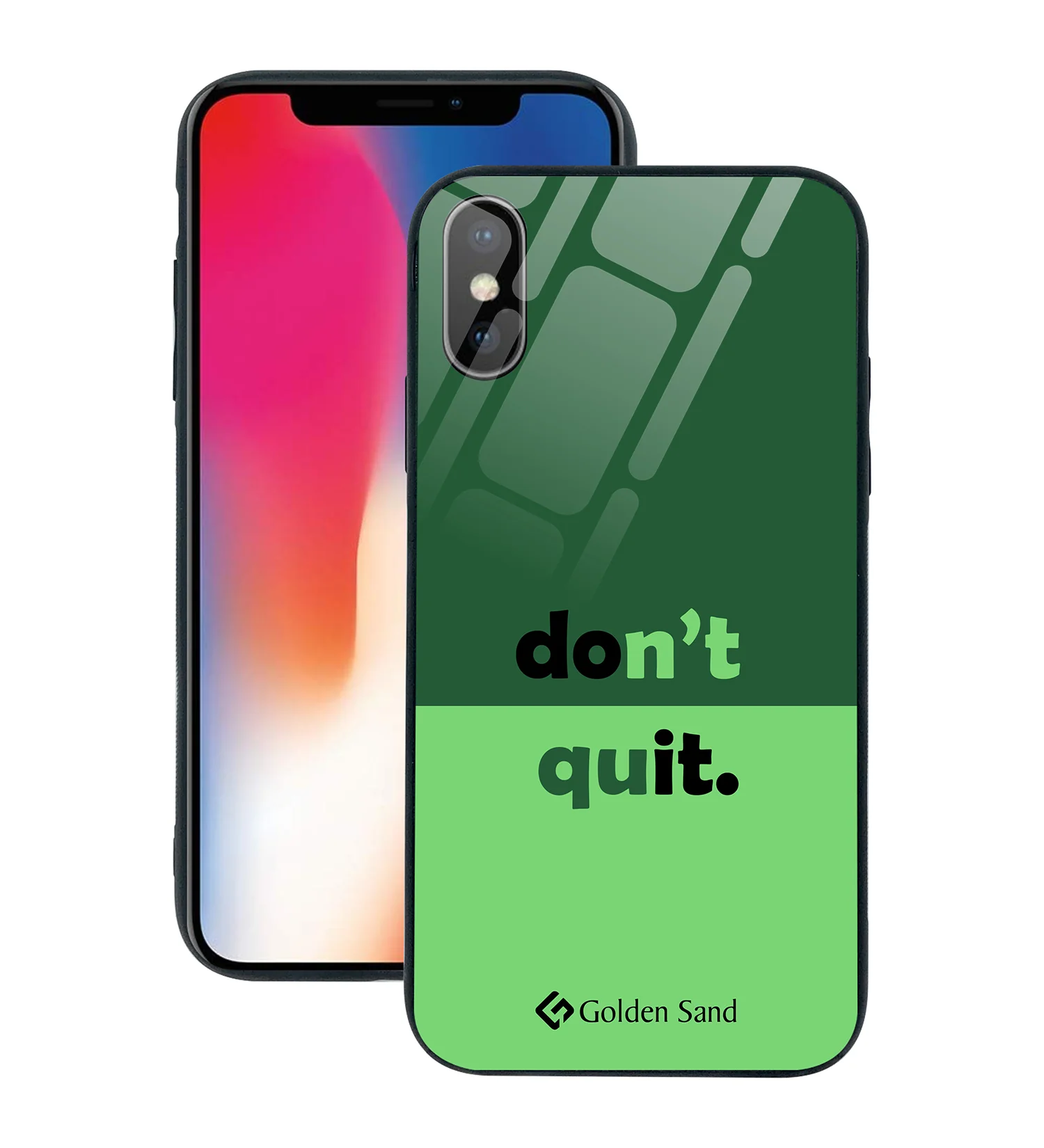 Golden Sand Slim Designer Glass Series For Apple iPhone X, Apple iPhone XS [Quotes 10]