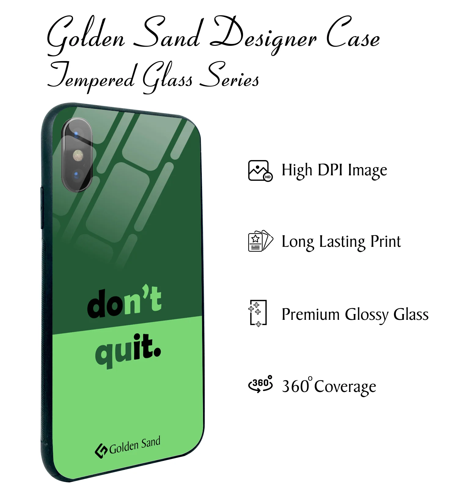 Golden Sand Slim Designer Glass Series For Apple iPhone X, Apple iPhone XS [Quotes 10] - Image 2
