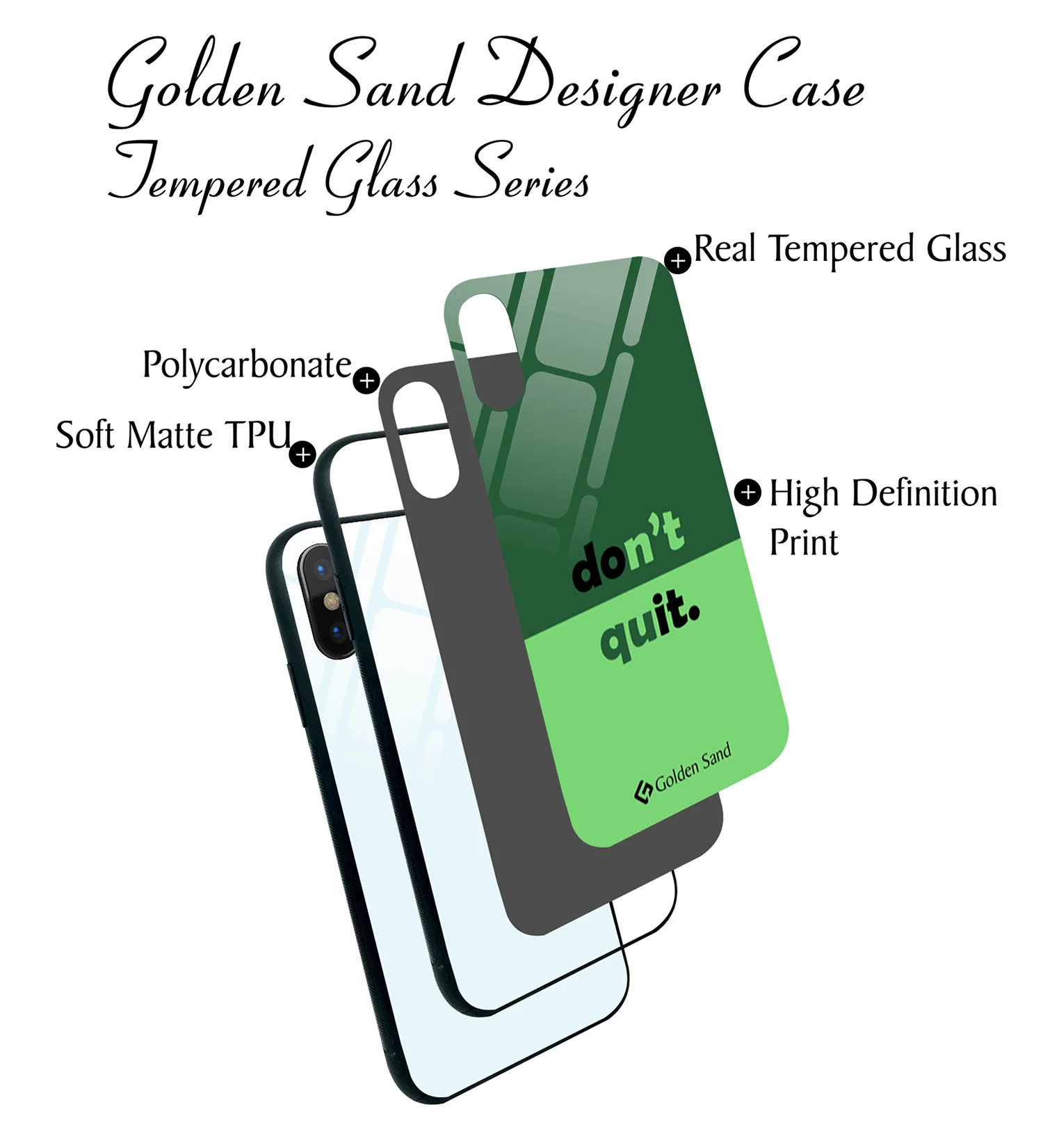 Golden Sand Slim Designer Glass Series For Apple iPhone X, Apple iPhone XS [Quotes 10] - Image 3
