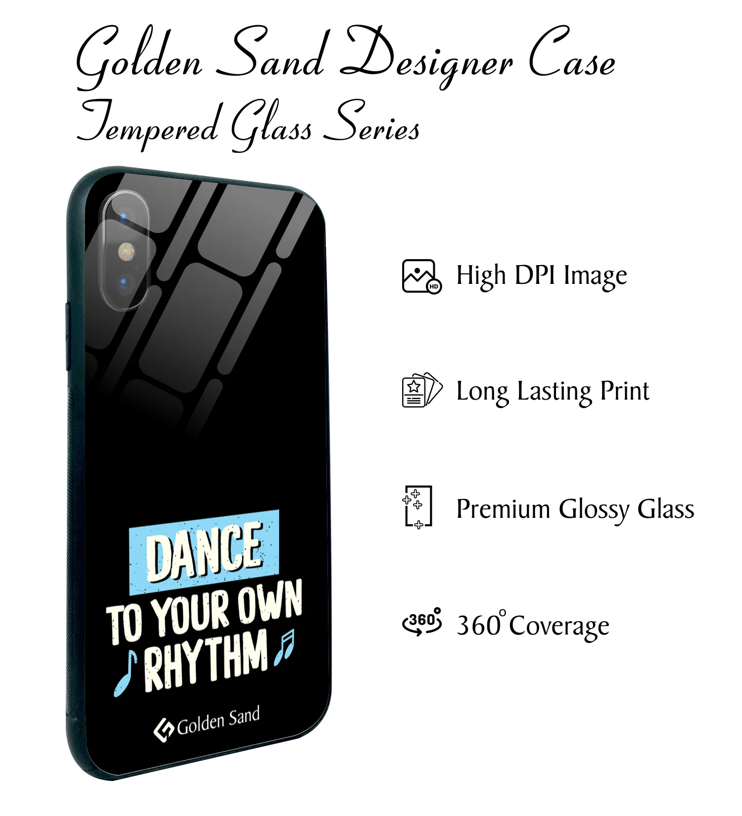 Golden Sand Slim Designer Glass Series For Apple iPhone X, Apple iPhone XS [Quotes 24] - Image 2