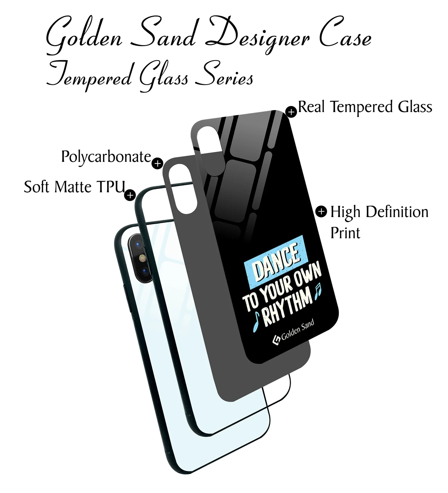 Golden Sand Slim Designer Glass Series For Apple iPhone X, Apple iPhone XS [Quotes 24] - Image 3