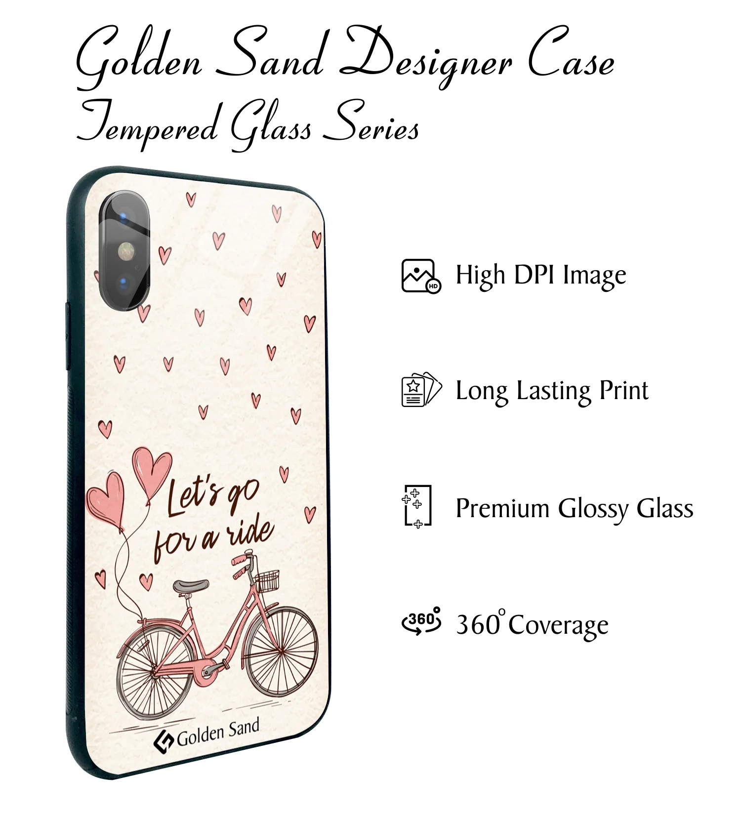 Golden Sand Slim Designer Glass Series For Apple iPhone X, Apple iPhone XS [Quotes 28] - Image 2