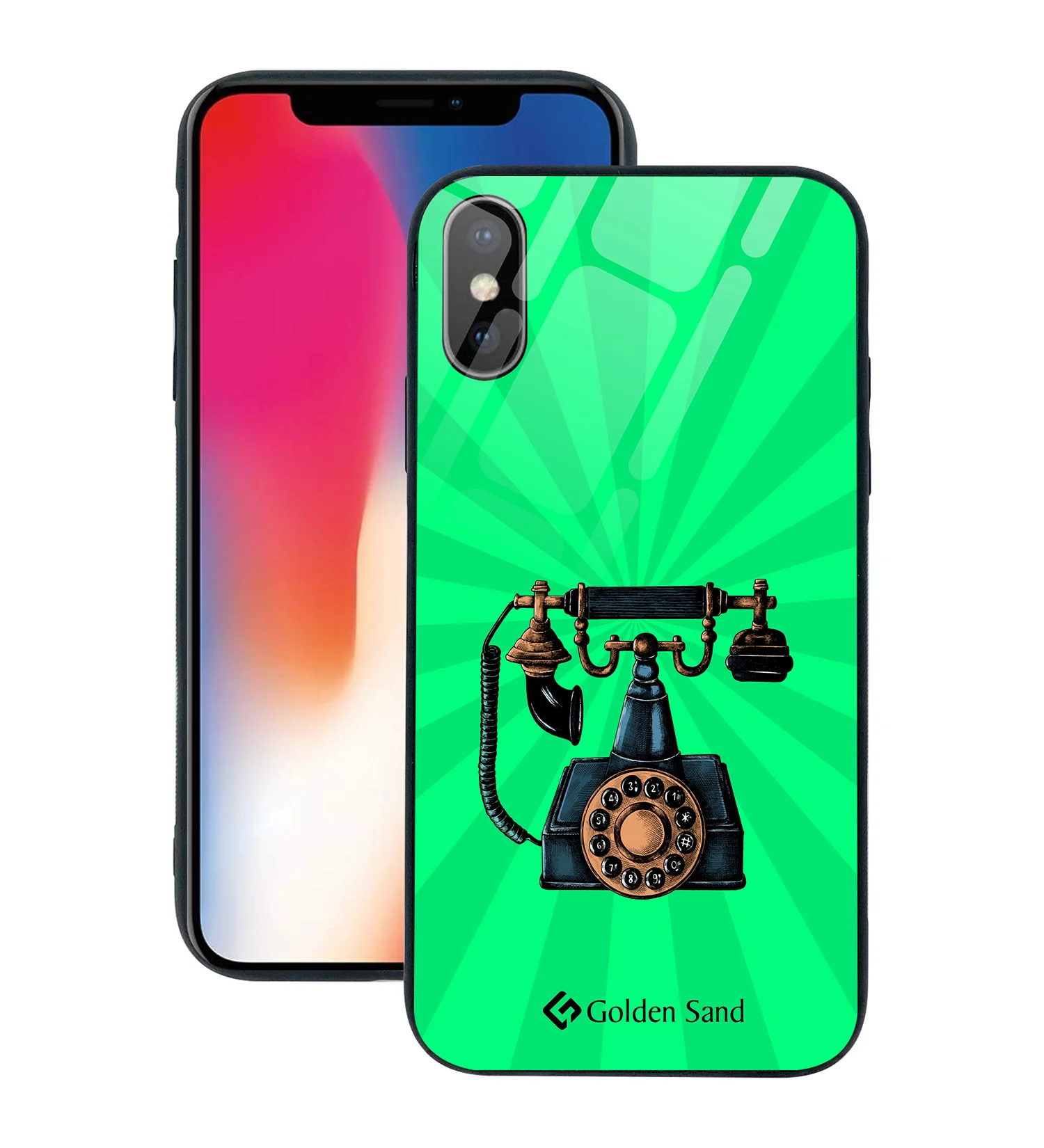 Golden Sand Slim Designer Glass Series For Apple iPhone X, Apple iPhone XS [Telephone 2]