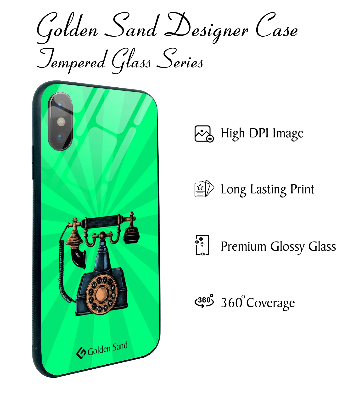 Golden Sand Slim Designer Glass Series For Apple iPhone X, Apple iPhone XS [Telephone 2] - Image 2