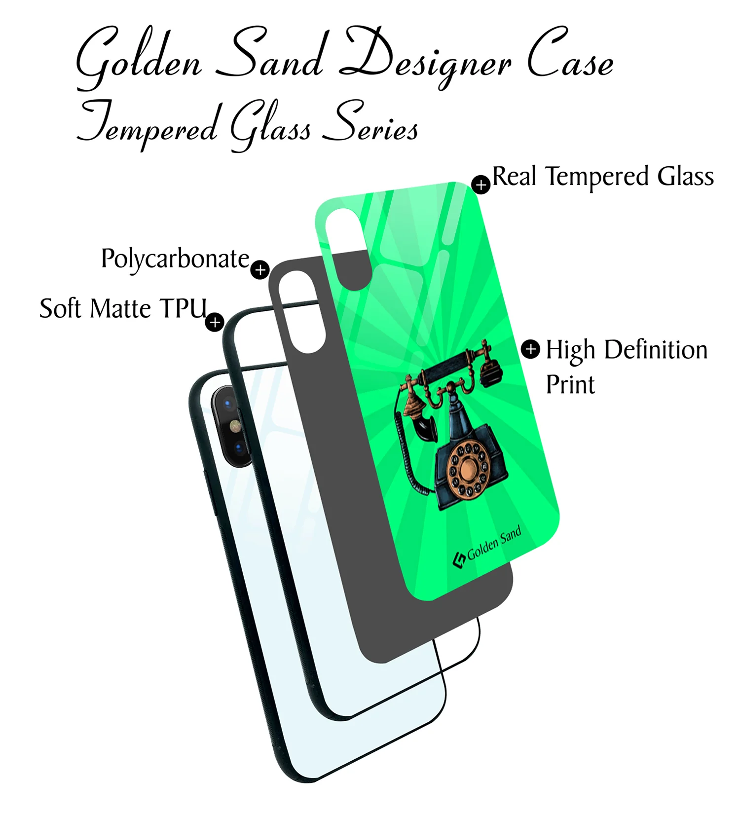Golden Sand Slim Designer Glass Series For Apple iPhone X, Apple iPhone XS [Telephone 2] - Image 3