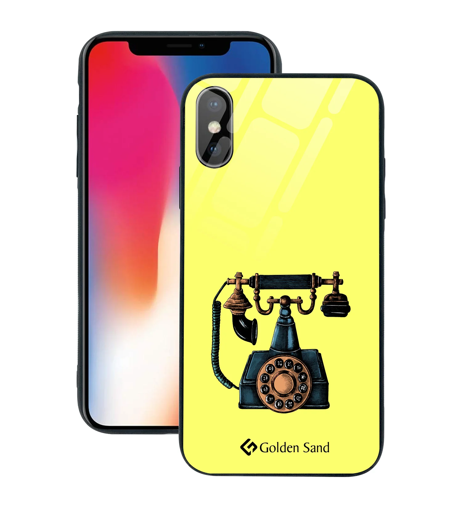 Golden Sand Slim Designer Glass Series For Apple iPhone X, Apple iPhone XS [Telephone 3]