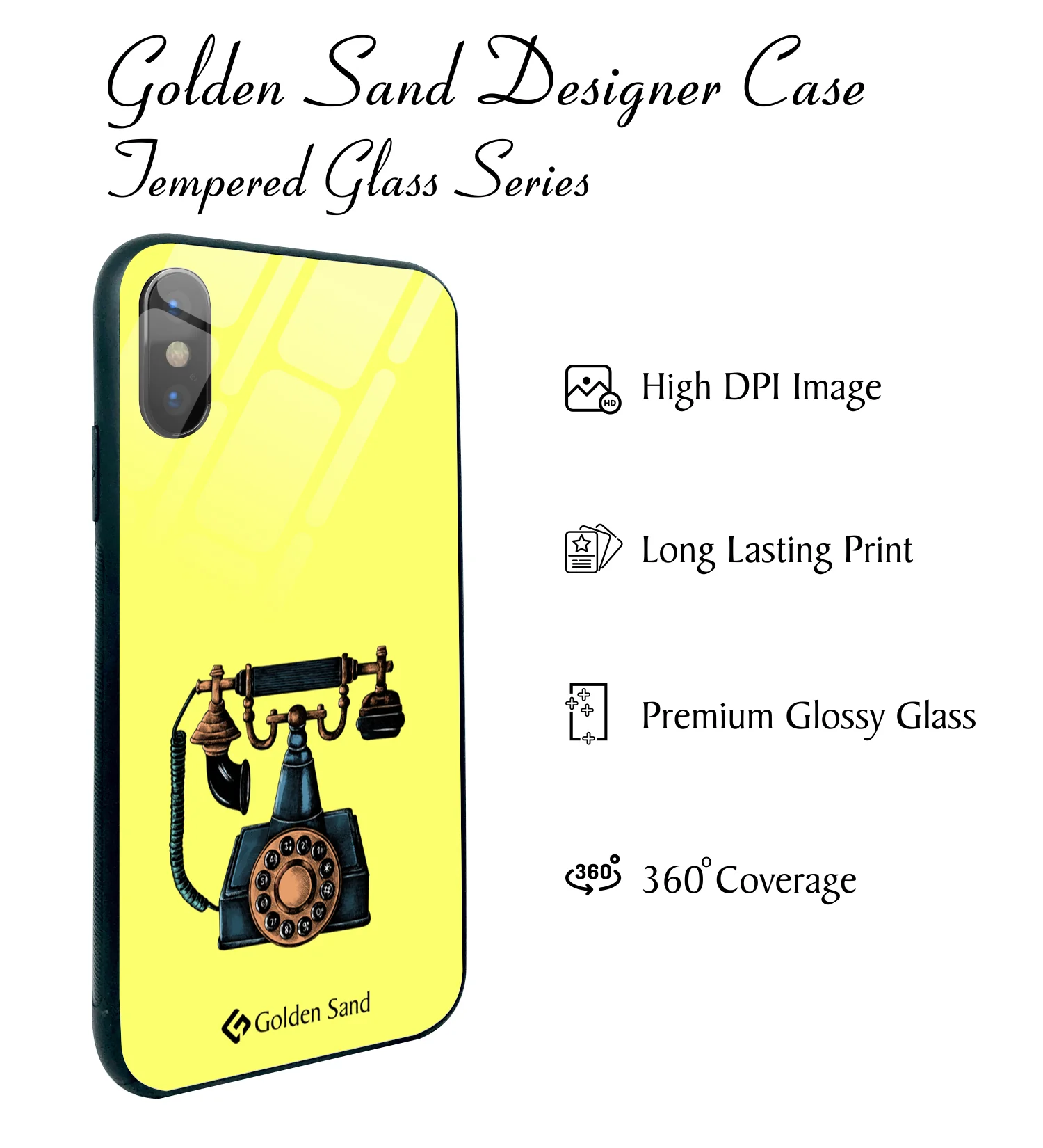 Golden Sand Slim Designer Glass Series For Apple iPhone X, Apple iPhone XS [Telephone 3] - Image 2