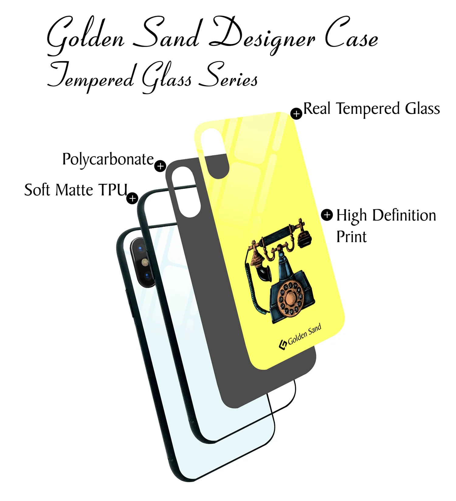 Golden Sand Slim Designer Glass Series For Apple iPhone X, Apple iPhone XS [Telephone 3] - Image 3