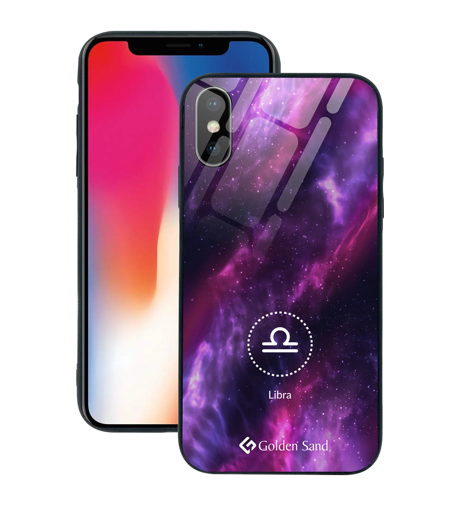 Golden Sand Slim Designer Glass Series For Apple iPhone X, Apple iPhone XS [Zodiac 7]