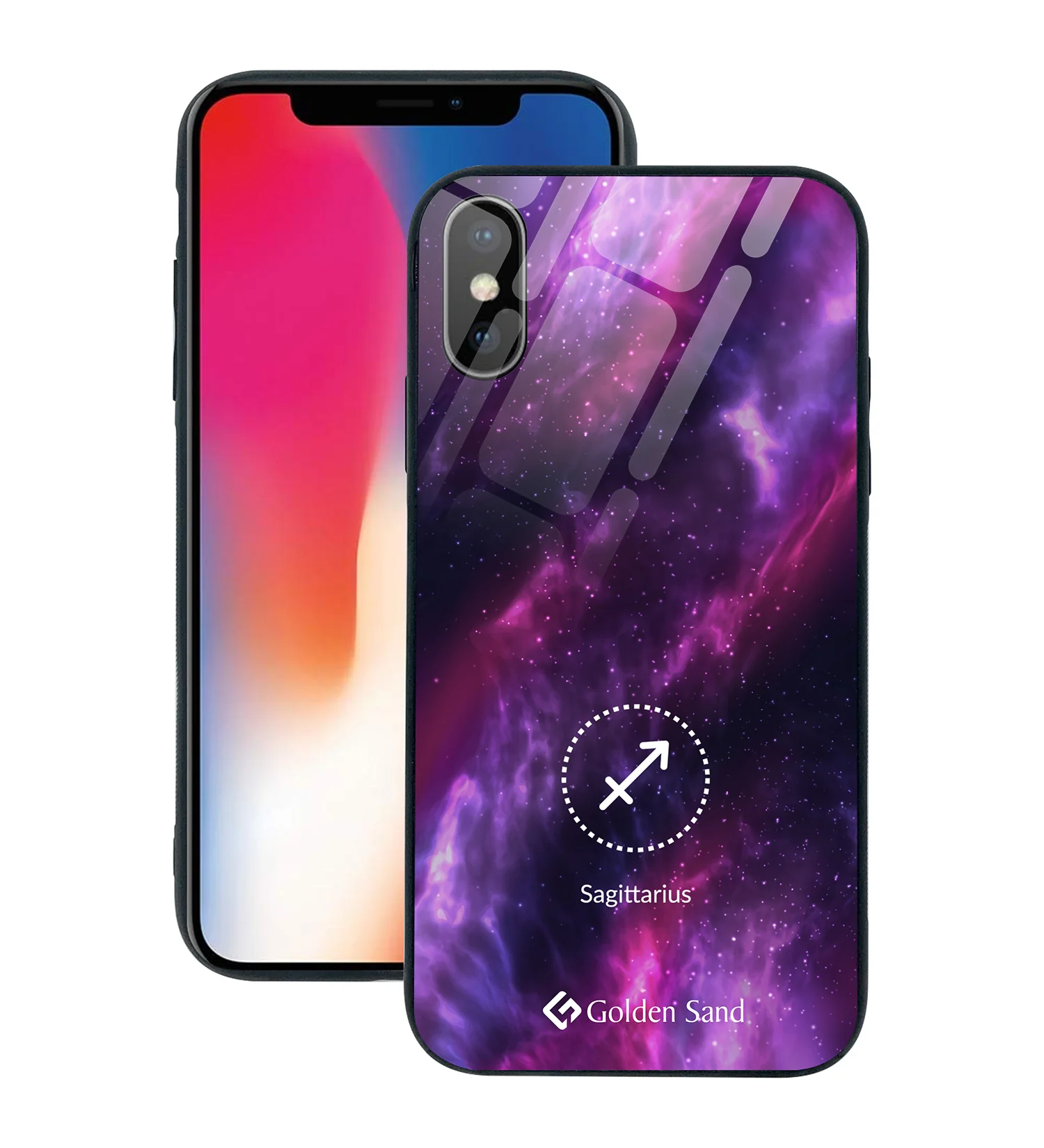 Golden Sand Slim Designer Glass Series For Apple iPhone X, Apple iPhone XS [Zodiac 9]
