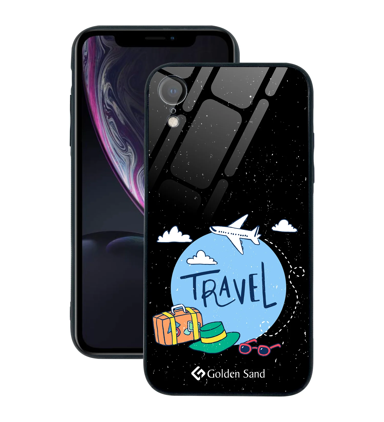 Golden Sand Slim Designer Glass Series For Apple iPhone XR [Travel 1]