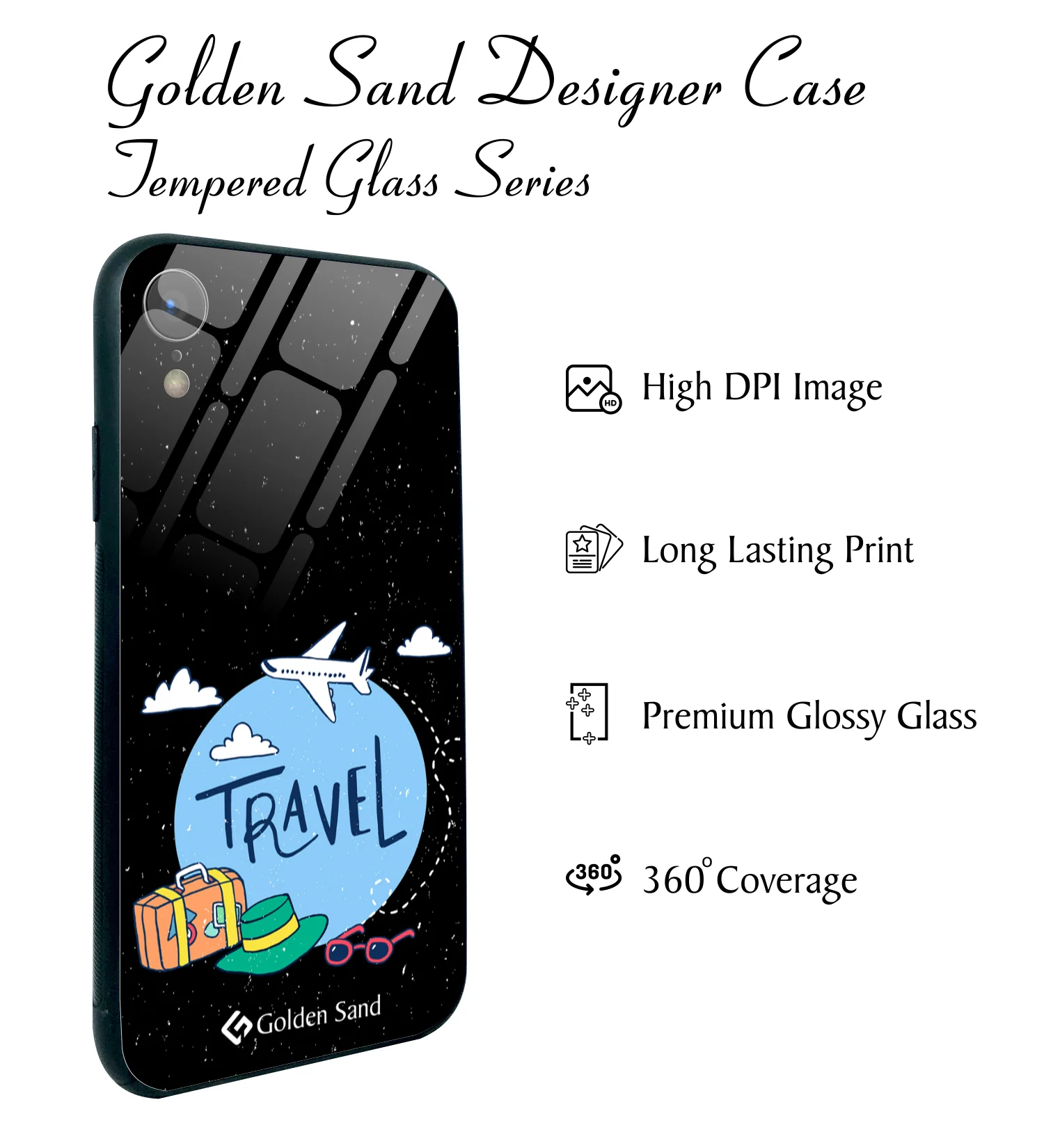 Golden Sand Slim Designer Glass Series For Apple iPhone XR [Travel 1] - Image 2