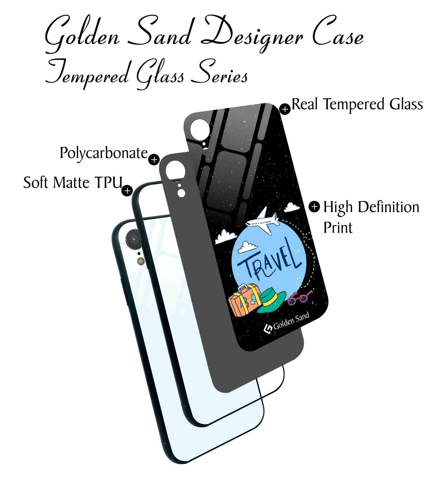 Golden Sand Slim Designer Glass Series For Apple iPhone XR [Travel 1] - Image 3