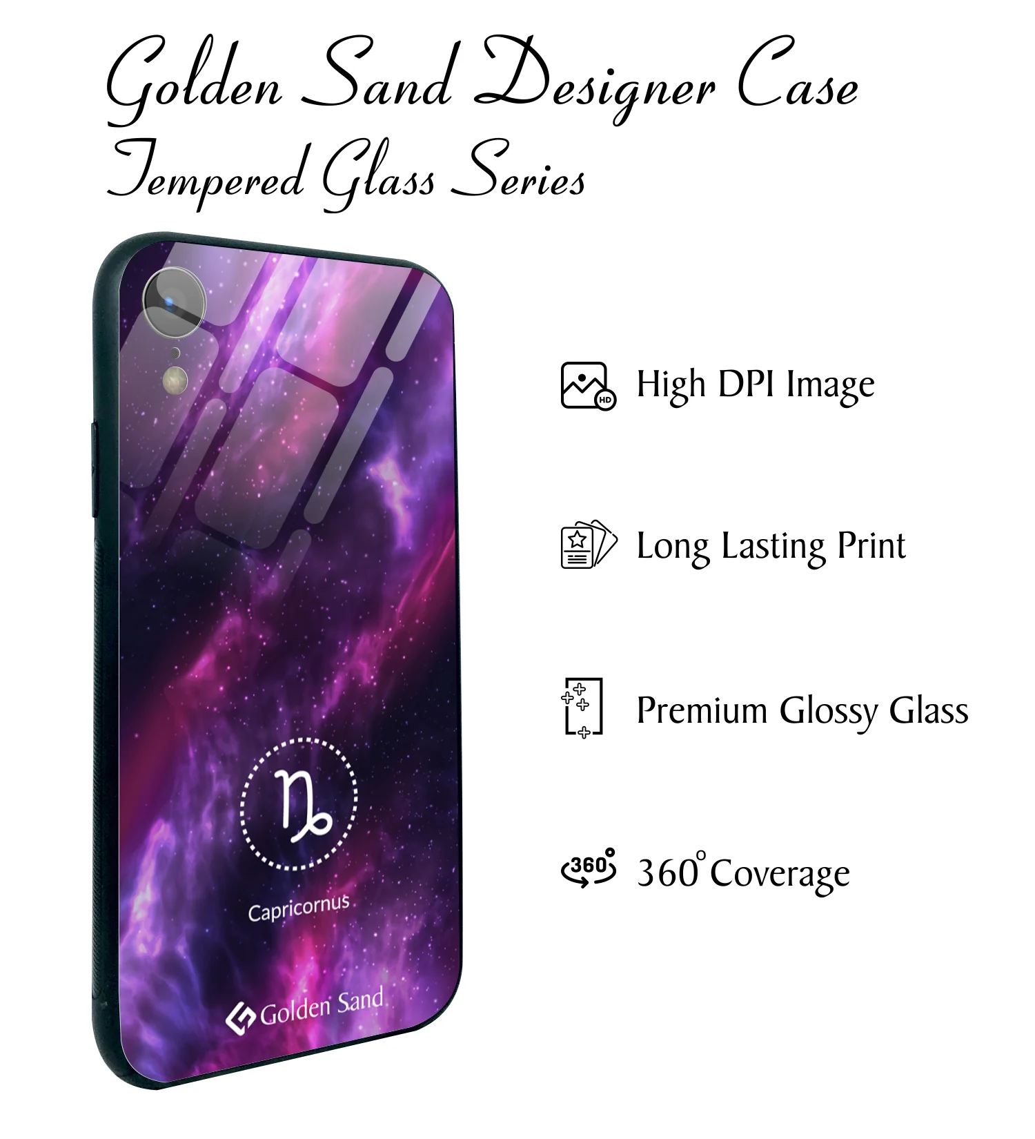 Golden Sand Slim Designer Glass Series For Apple iPhone XR [Zodiac 10] - Image 2