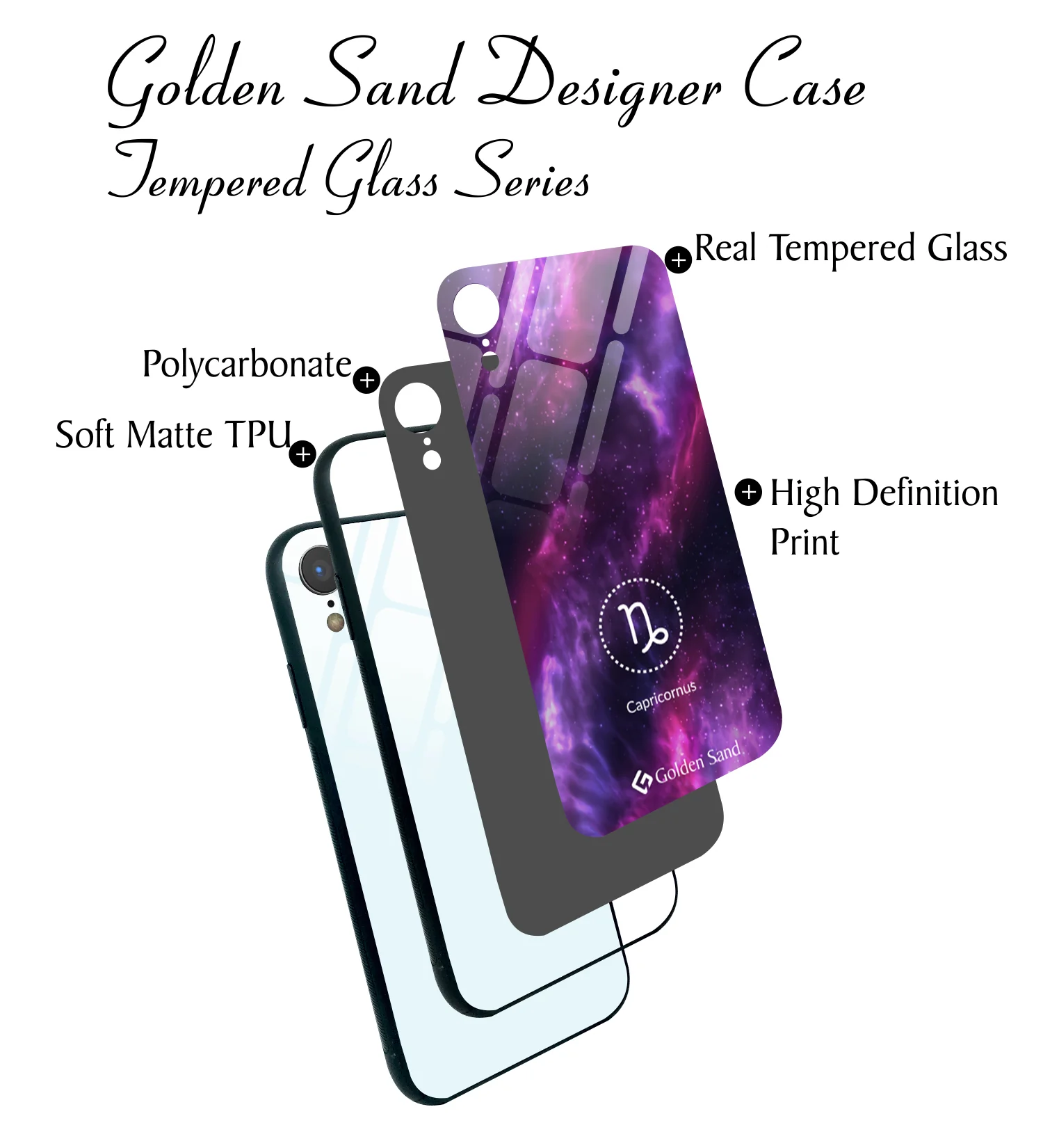 Golden Sand Slim Designer Glass Series For Apple iPhone XR [Zodiac 10] - Image 3