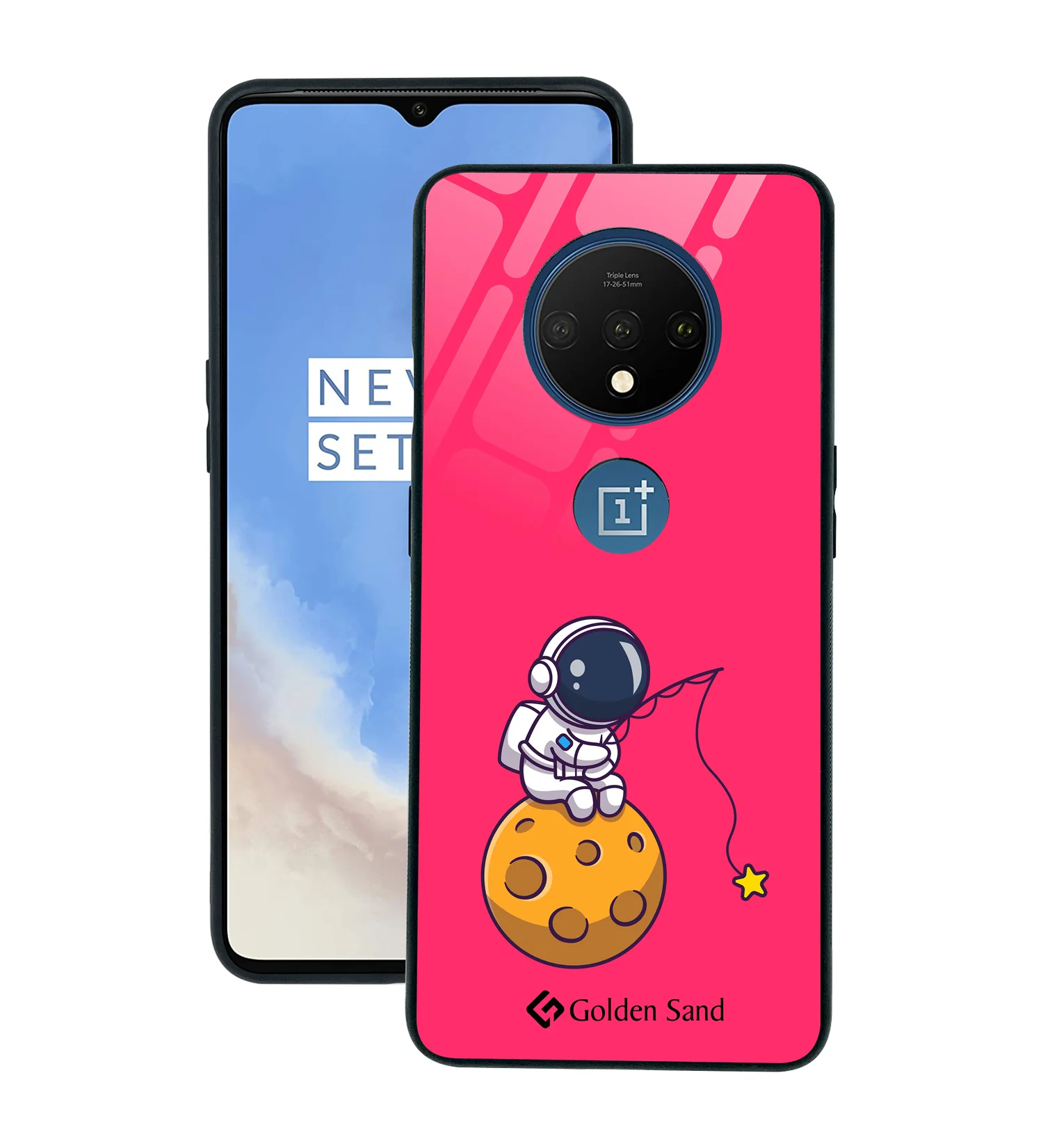 Golden Sand Slim Designer Glass Series For OnePlus 7T [Cartoon 2]