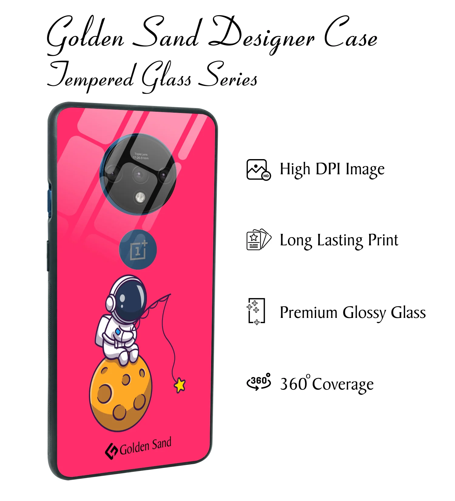 Golden Sand Slim Designer Glass Series For OnePlus 7T [Cartoon 2] - Image 2