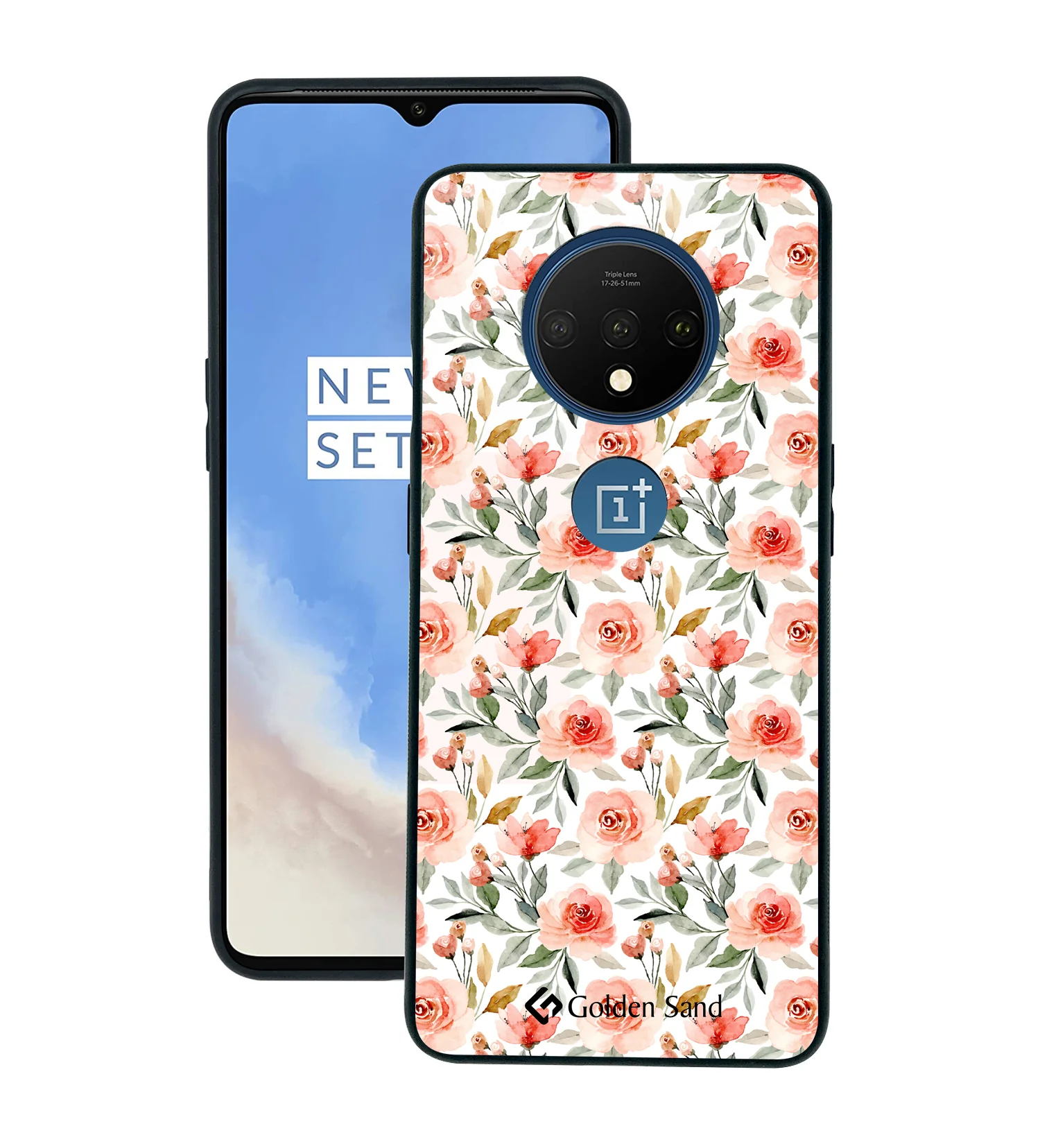 Golden Sand Slim Designer Glass Series For OnePlus 7T [Flower 1]