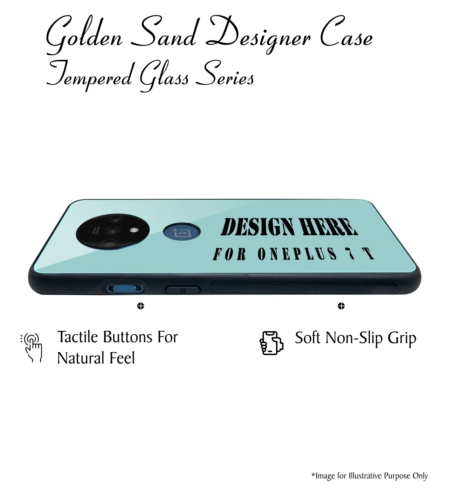 Golden Sand Slim Designer Glass Series For OnePlus 7T [Flower 1] - Image 4