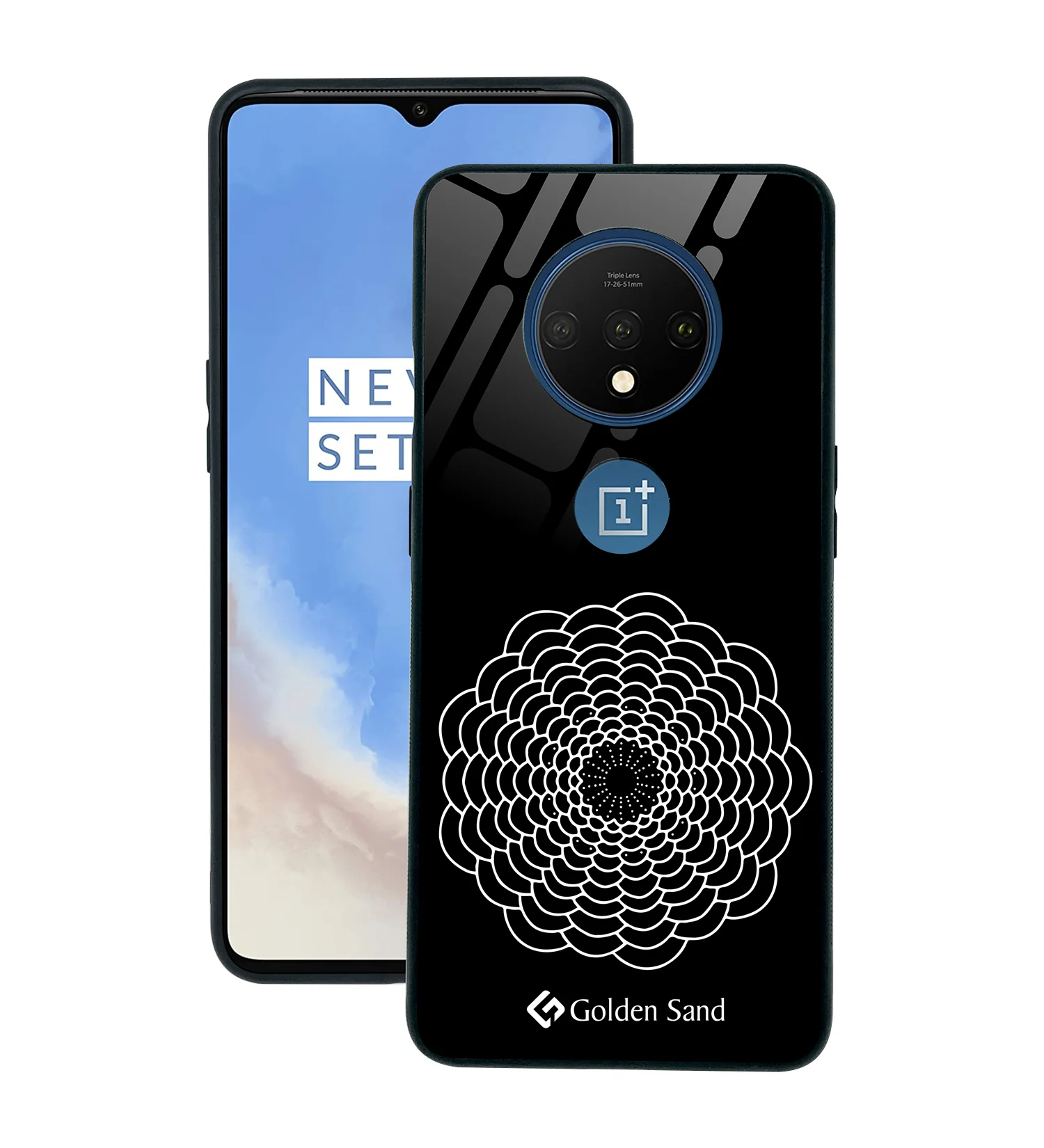 Golden Sand Slim Designer Glass Series For OnePlus 7T [Mandala 3]