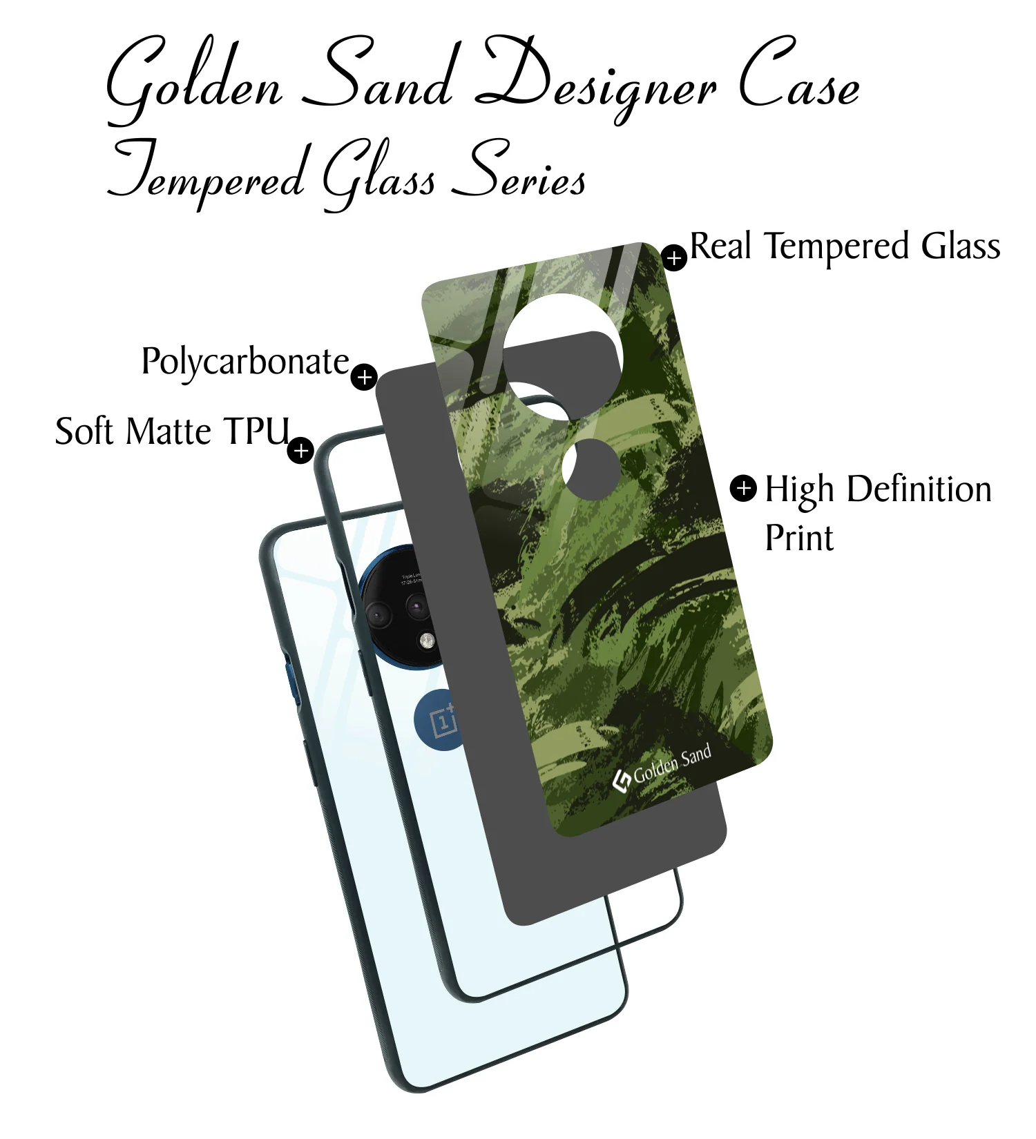 Golden Sand Slim Designer Glass Series For OnePlus 7T [Military 2] - Image 3