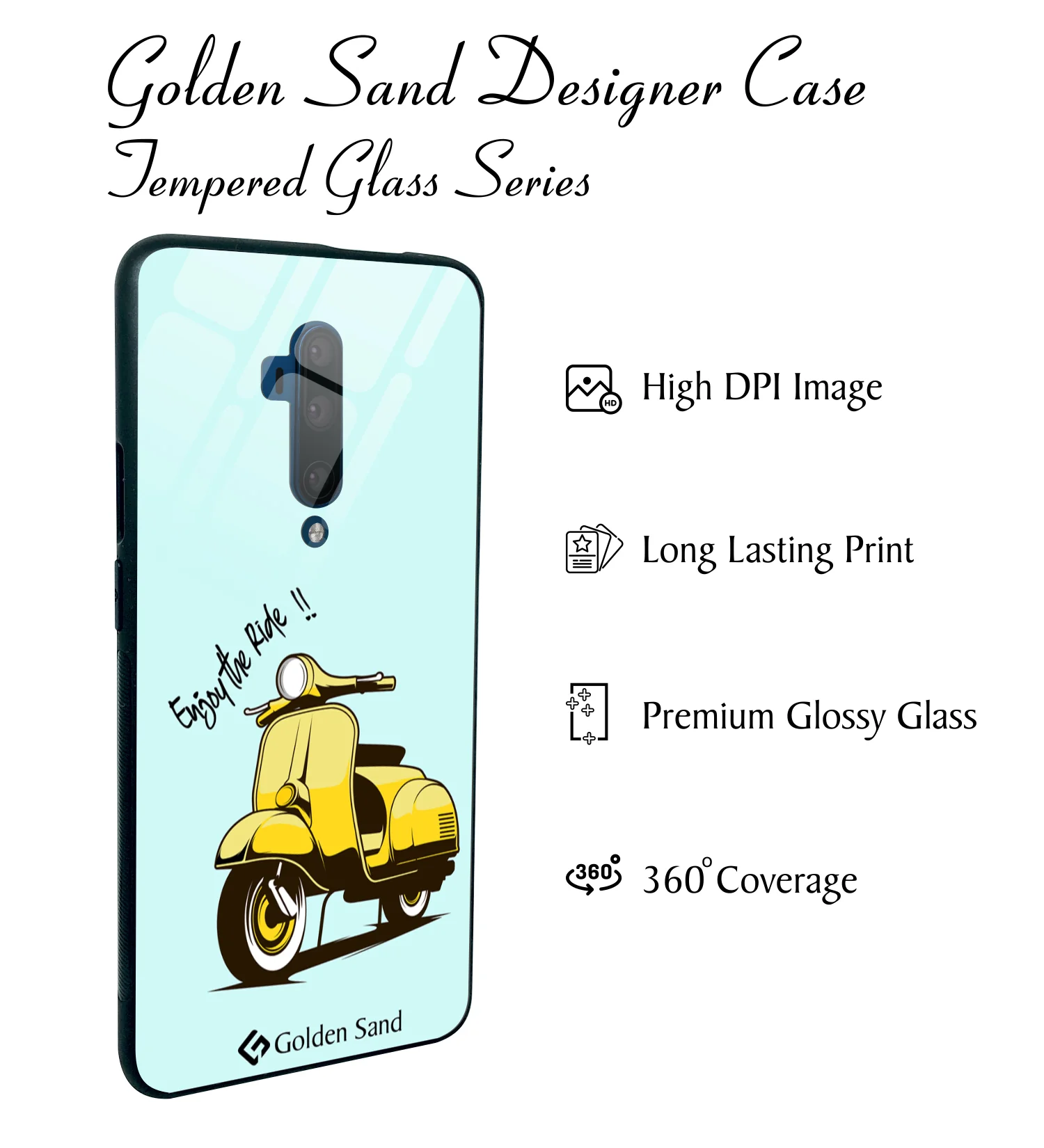Golden Sand Slim Designer Glass Series For OnePlus 7T Pro [Bike 2] - Image 2