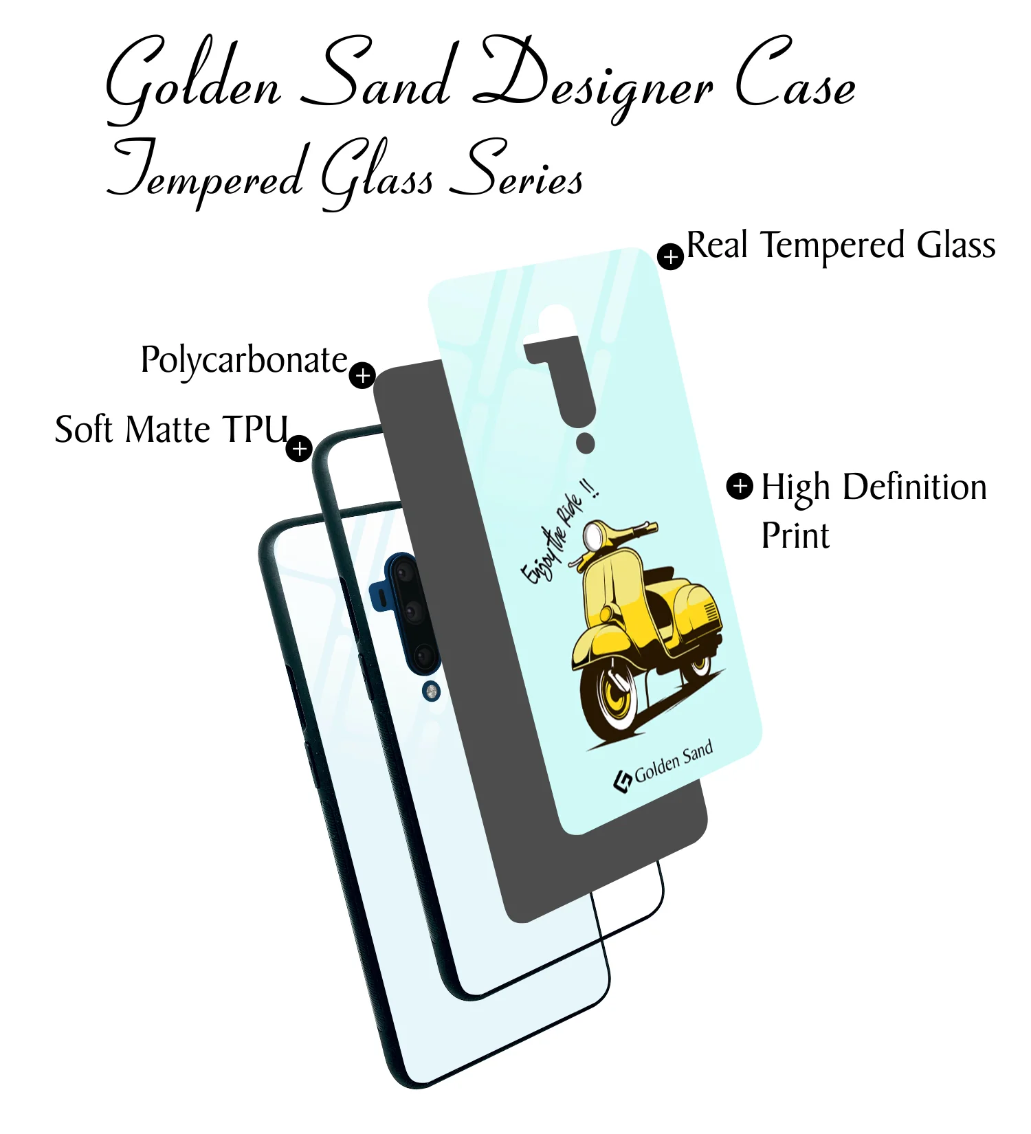 Golden Sand Slim Designer Glass Series For OnePlus 7T Pro [Bike 2] - Image 3