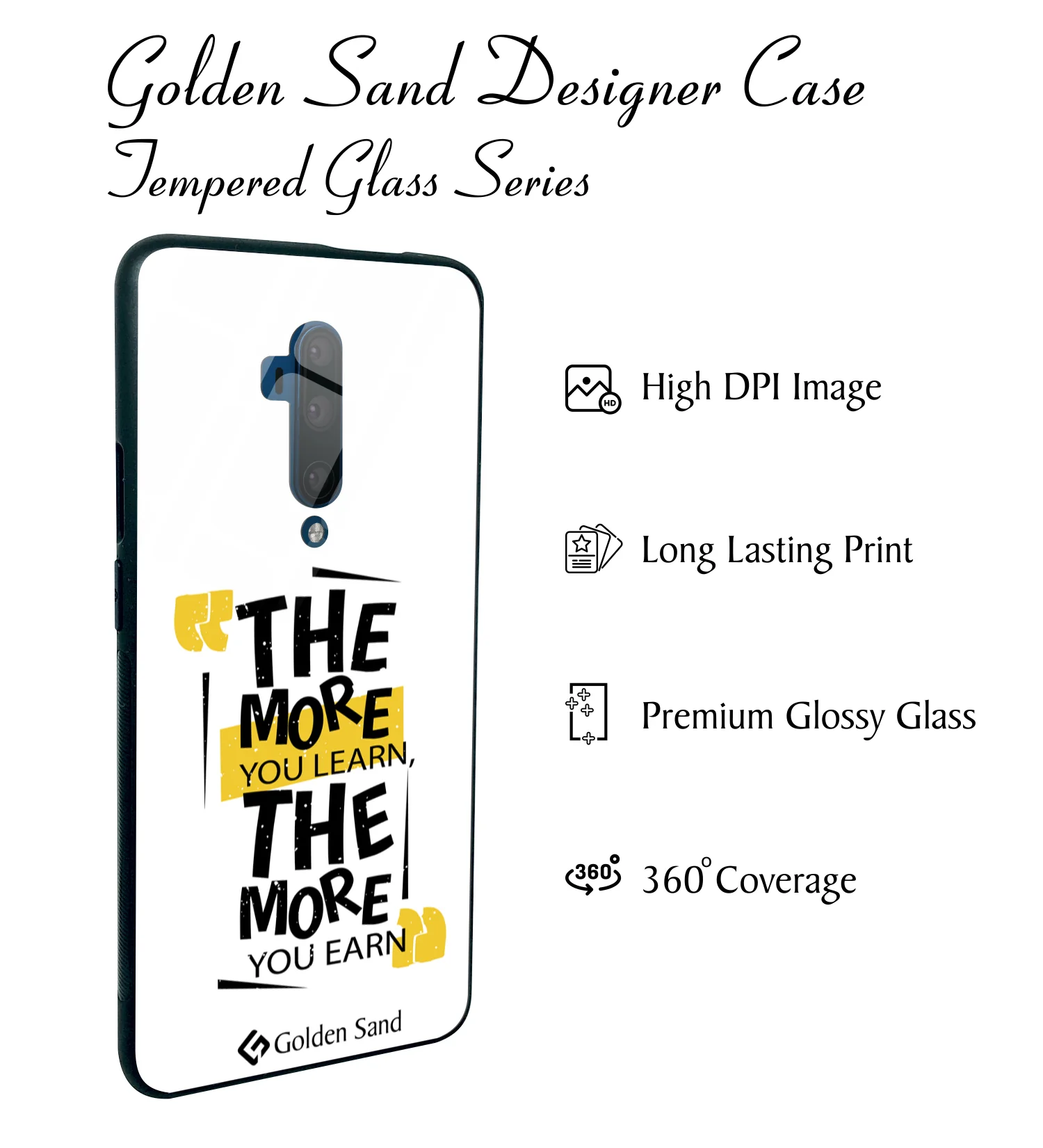 Golden Sand Slim Designer Glass Series For OnePlus 7T Pro [Quotes 26] - Image 2