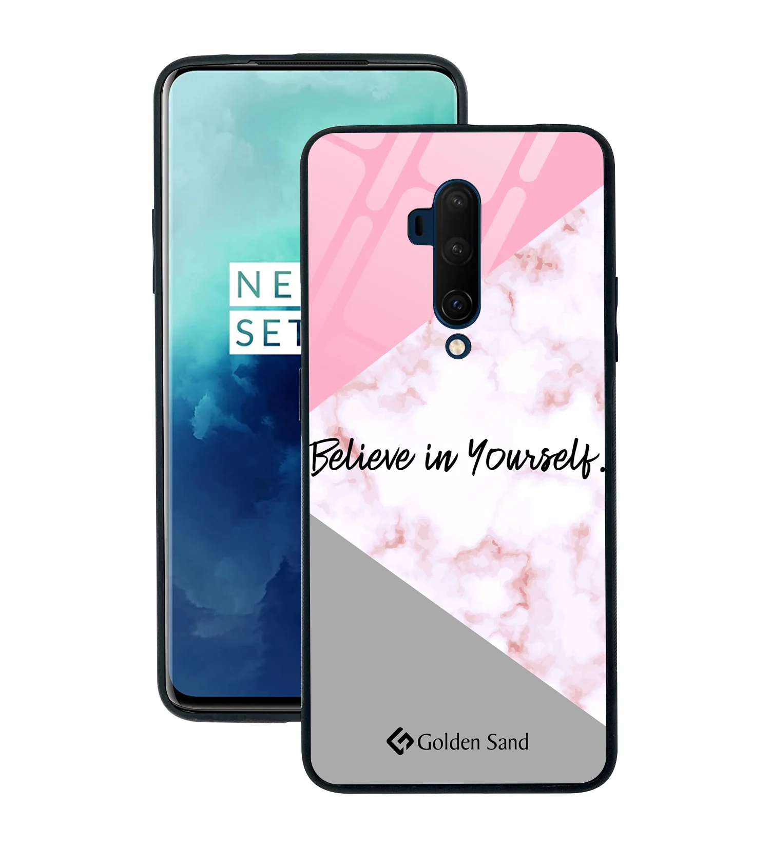 Golden Sand Slim Designer Glass Series For OnePlus 7T Pro [Quotes 7]