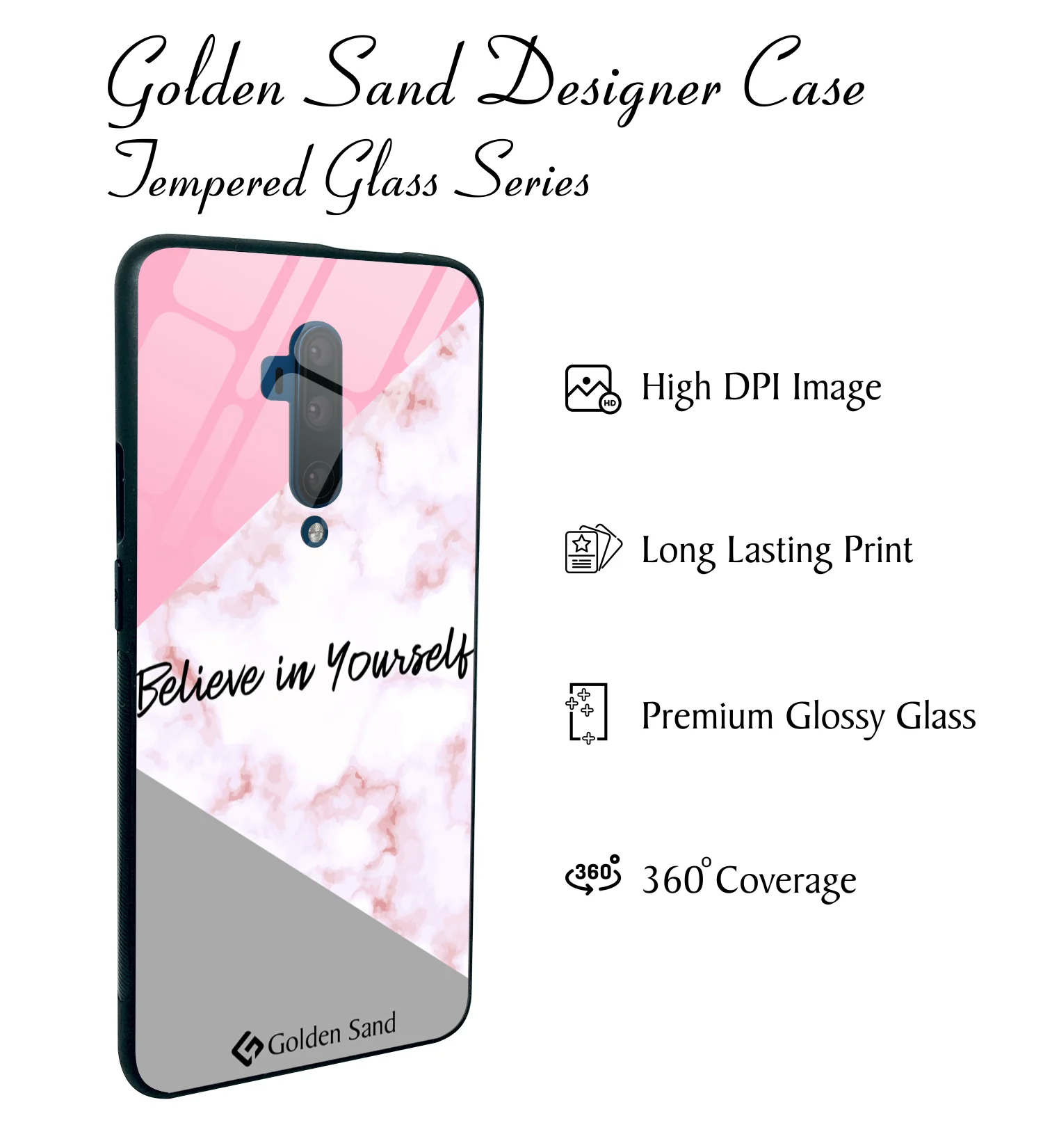 Golden Sand Slim Designer Glass Series For OnePlus 7T Pro [Quotes 7] - Image 2