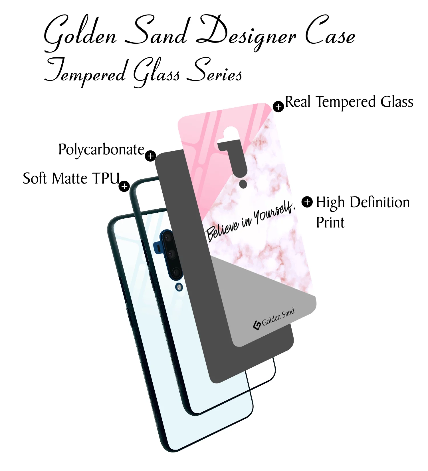 Golden Sand Slim Designer Glass Series For OnePlus 7T Pro [Quotes 7] - Image 3