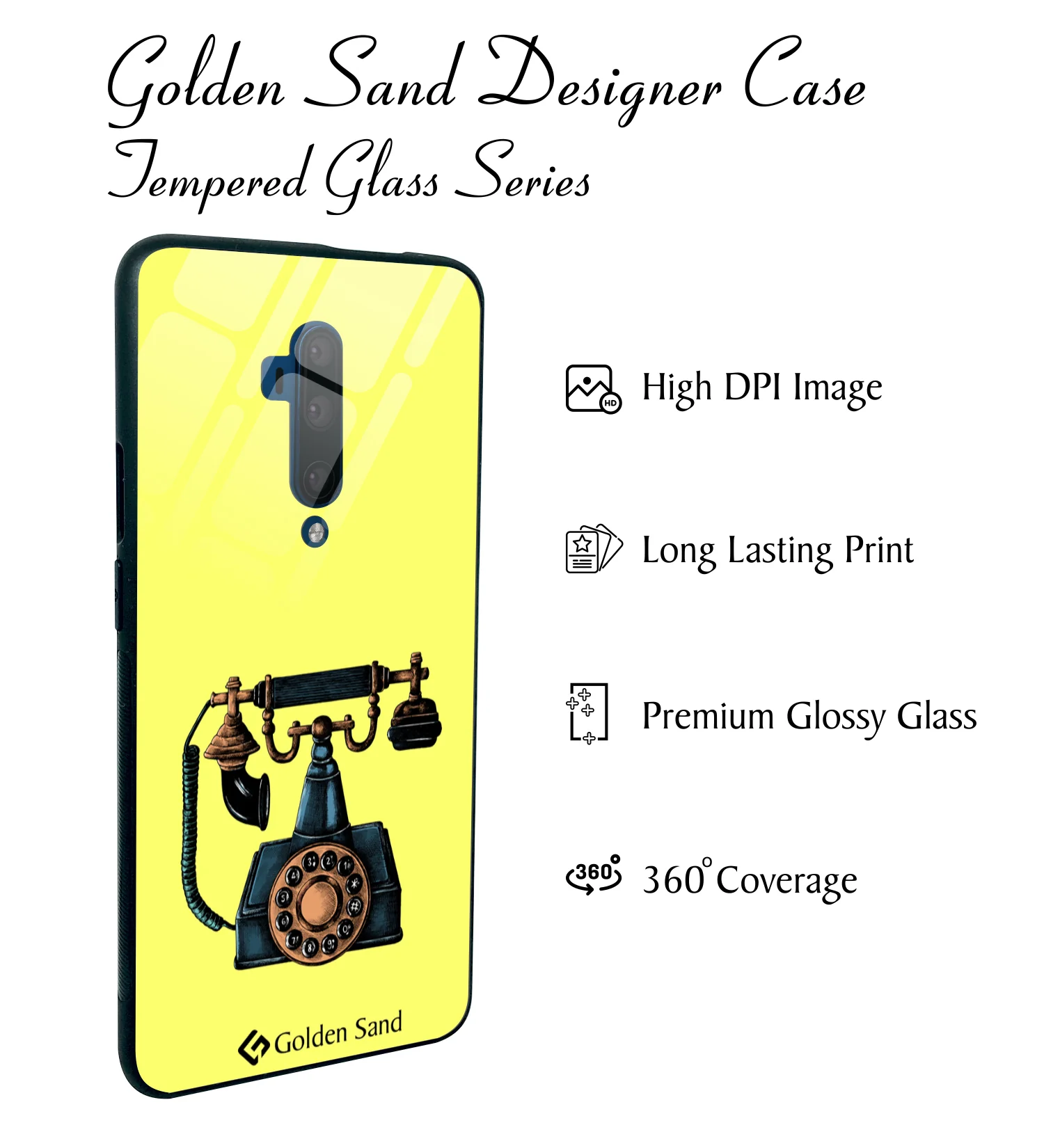 Golden Sand Slim Designer Glass Series For OnePlus 7T Pro [Telephone 3] - Image 2