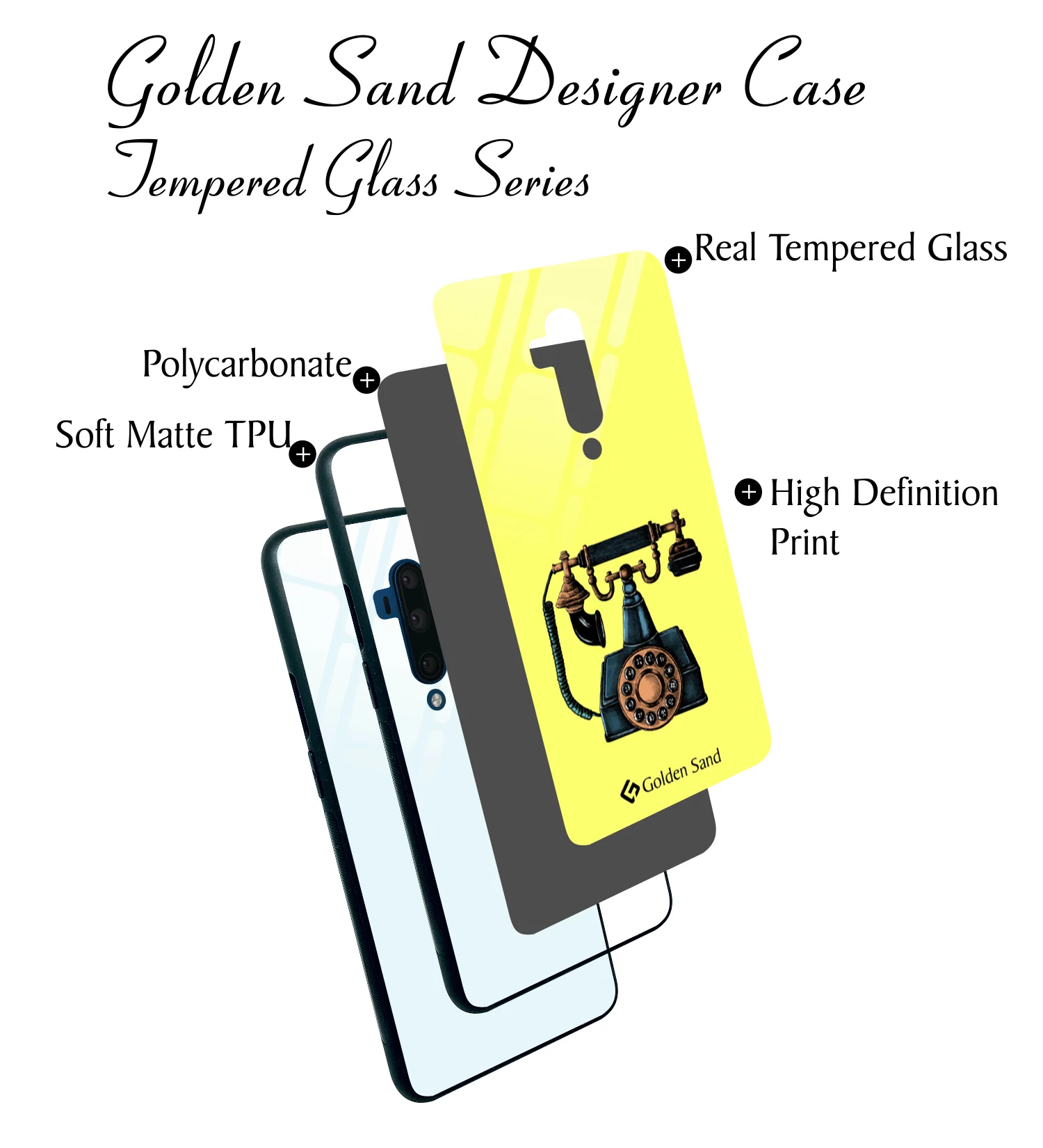 Golden Sand Slim Designer Glass Series For OnePlus 7T Pro [Telephone 3] - Image 3